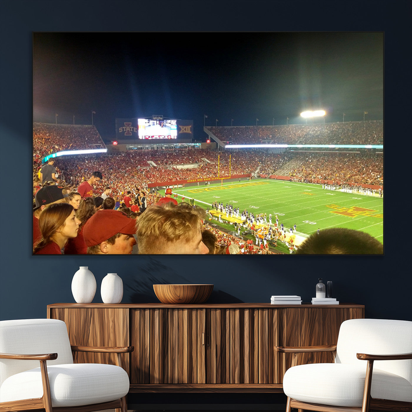 SEG-FC-51X34_Oversize - Iowa State University Cyclones Art Print, Football Team Print - Jack Trice Stadium Ames Wall Art