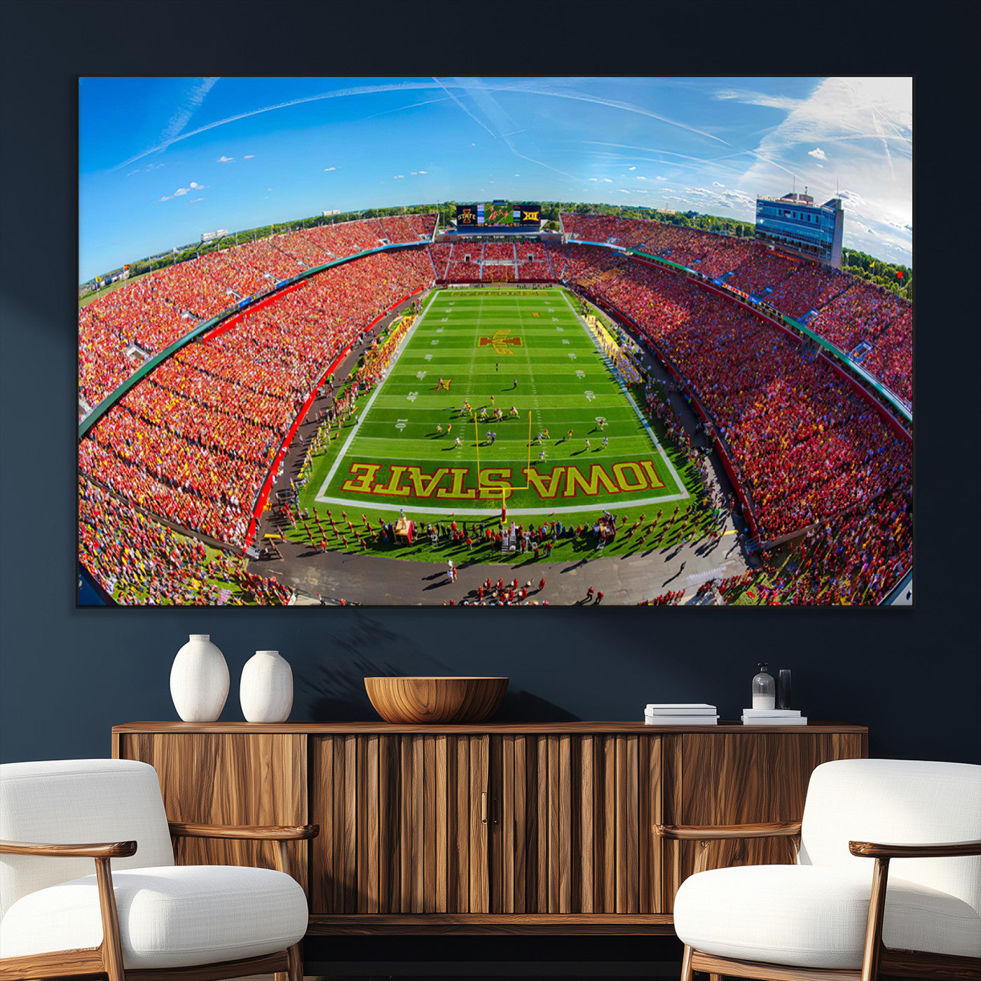 SEG-FC-51X34_Oversize - Iowa State University Cyclones Football Team Print - Ames Jack Trice Stadium Art Canvas Print