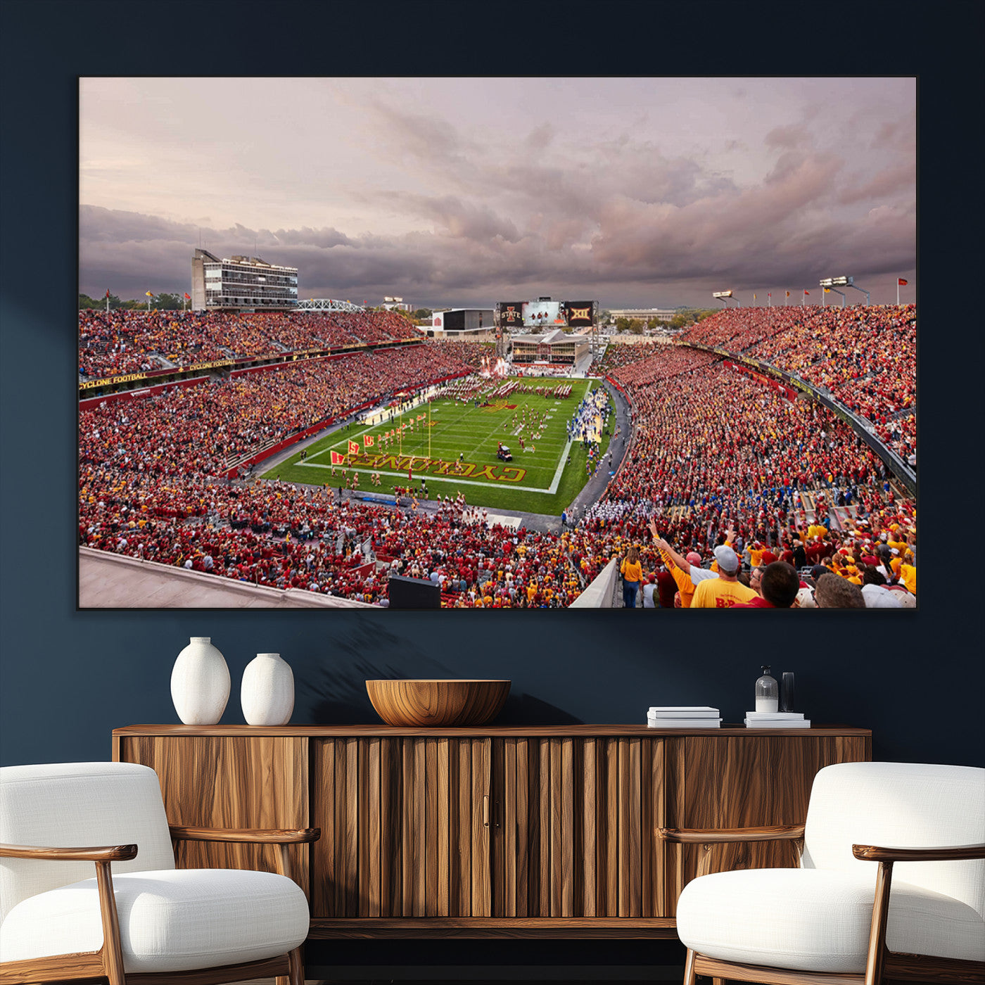 SEG-FC-51X34_Oversize - Iowa State University Cyclones Football Team Print - Ames Jack Trice Stadium Wall Art Canvas Print