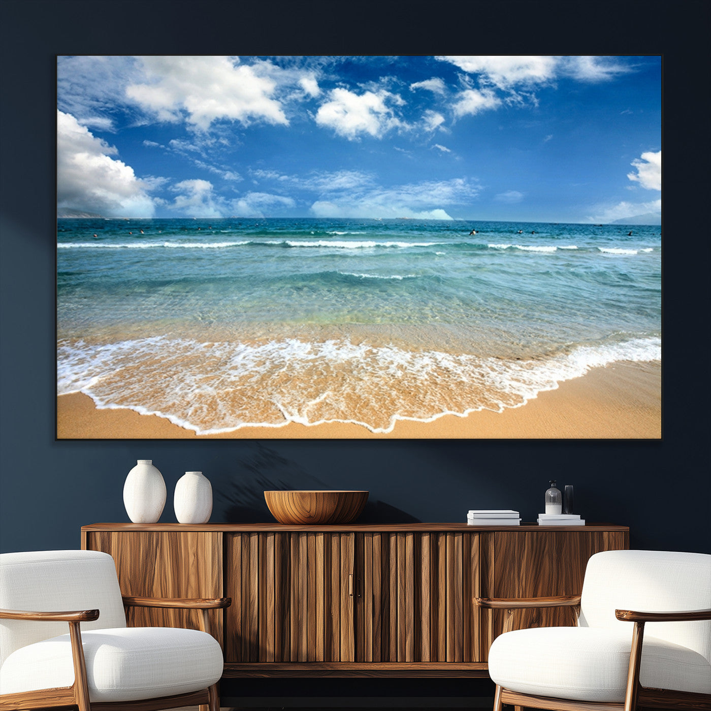 SEG-FC-51X34_Oversize - Sea View From the Beach Canvas Print