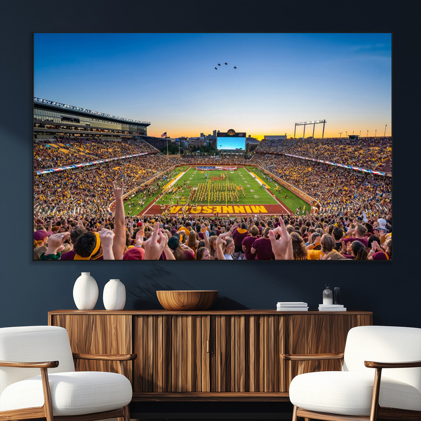 SEG-FC-51X34_Oversize - University of Minnesota Golden Gophers Art Print, Football Team Print - Minneapolis Huntington Bank