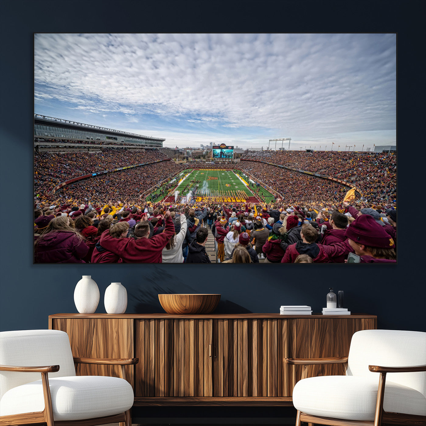 SEG-FC-51X34_Oversize - University of Minnesota Golden Gophers Football Team Print - Minneapolis Huntington Bank Stadium Art
