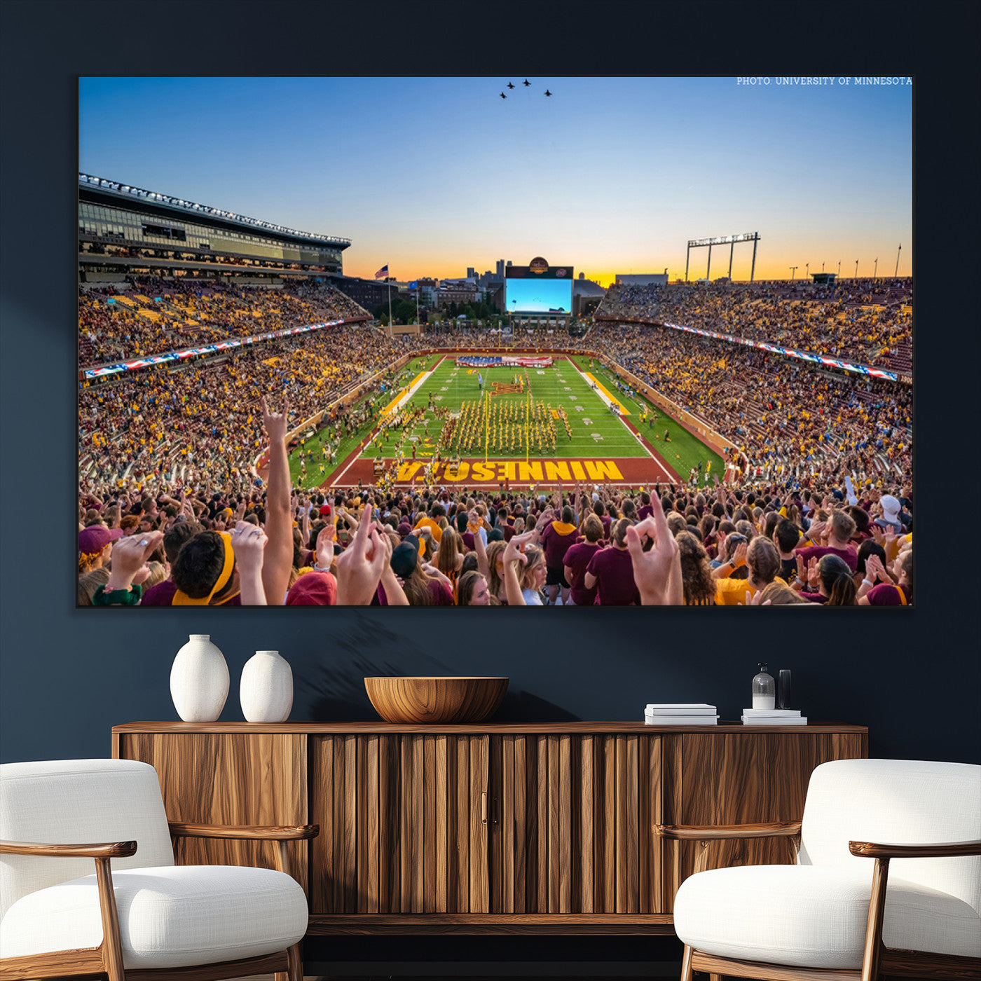 SEG-FC-51X34_Oversize - University of Minnesota Golden Gophers Football Team Print - Minneapolis Huntington Bank Stadium