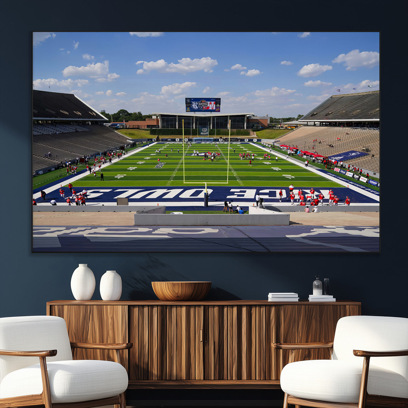 SEG-FC-51X34_Oversize - Rice University Owls Football Team Print - Houston Rice Stadium Wall Art Canvas Print