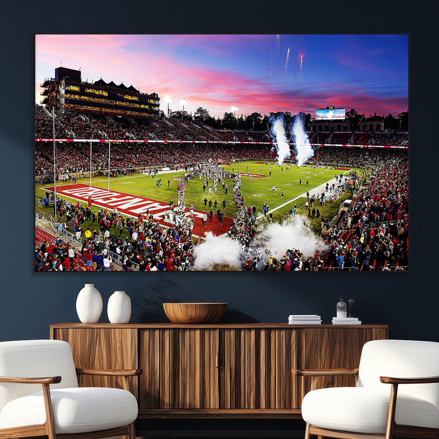 SEG-FC-51X34_Oversize - Stanford University Cardinal Football Team Print - Stanford Stadium Wall Art Canvas Print