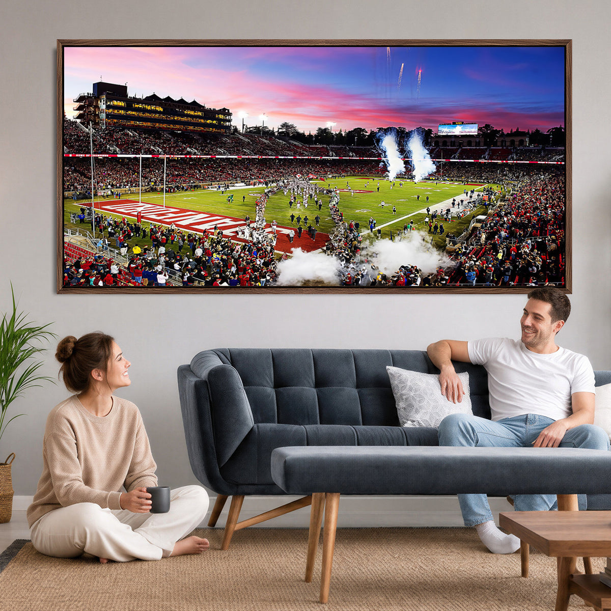 25557-PAN-FL-20X10 - Stanford University Cardinal Football Team Print - Stanford Stadium Wall Art Canvas Print