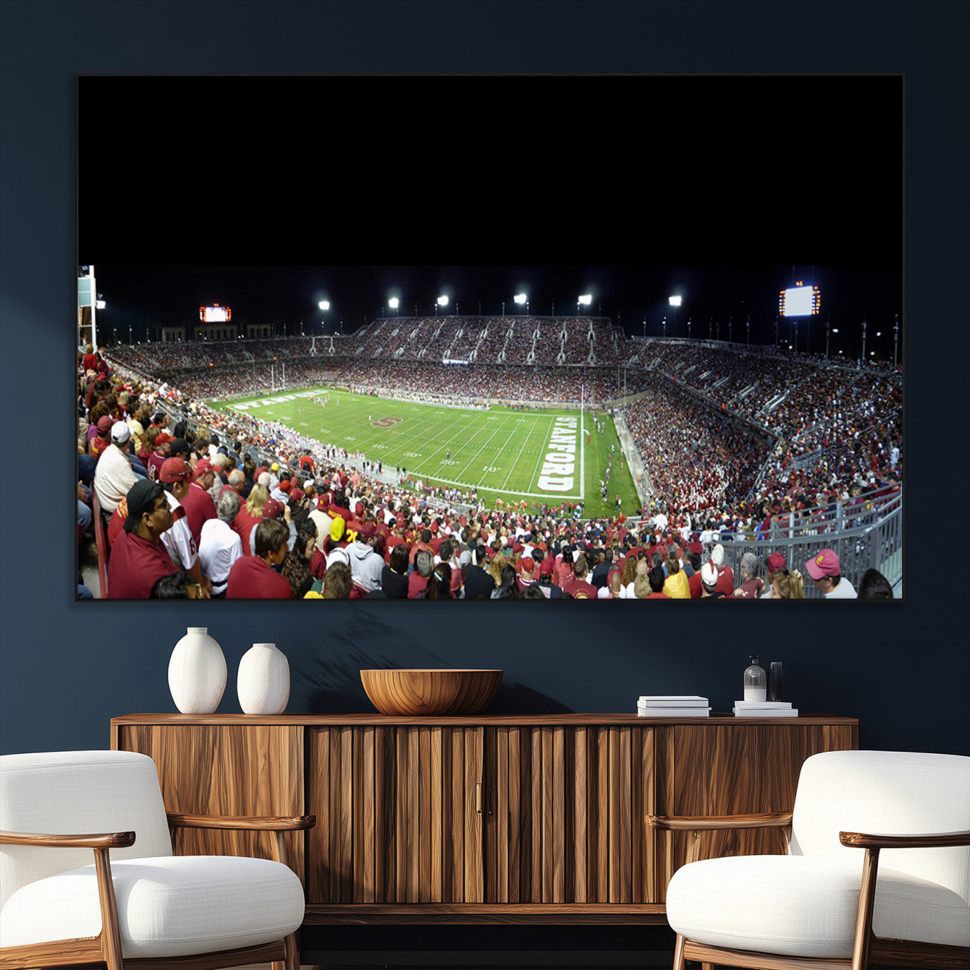 SEG-FC-51X34_Oversize - Stanford University Cardinal Football Team Print - Stanford Stadium Wall Art Canvas Print