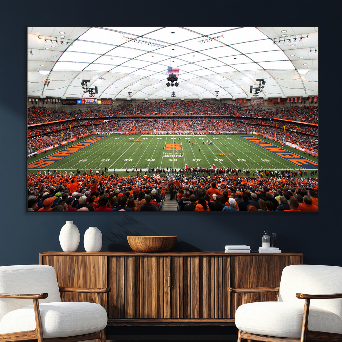 SEG-FC-51X34_Oversize - Syracuse University Orange Football Team Print - Syracuse JMA Wireless Dome Wall Art Canvas Print