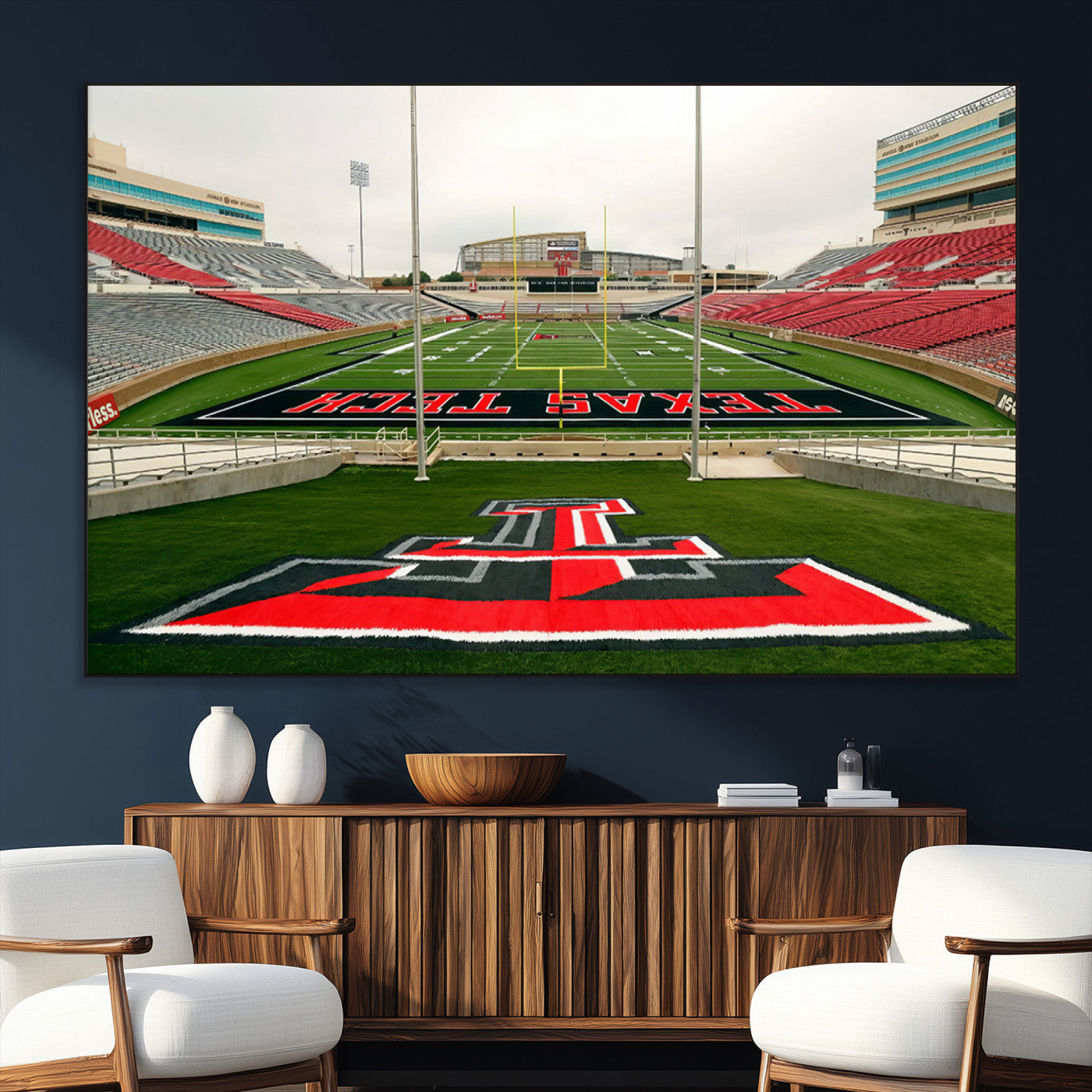 SEG-FC-51X34_Oversize - Texas Tech Red Raiders Football Team Print - Lubbock Jones AT&T Stadium Wall Art Canvas Print