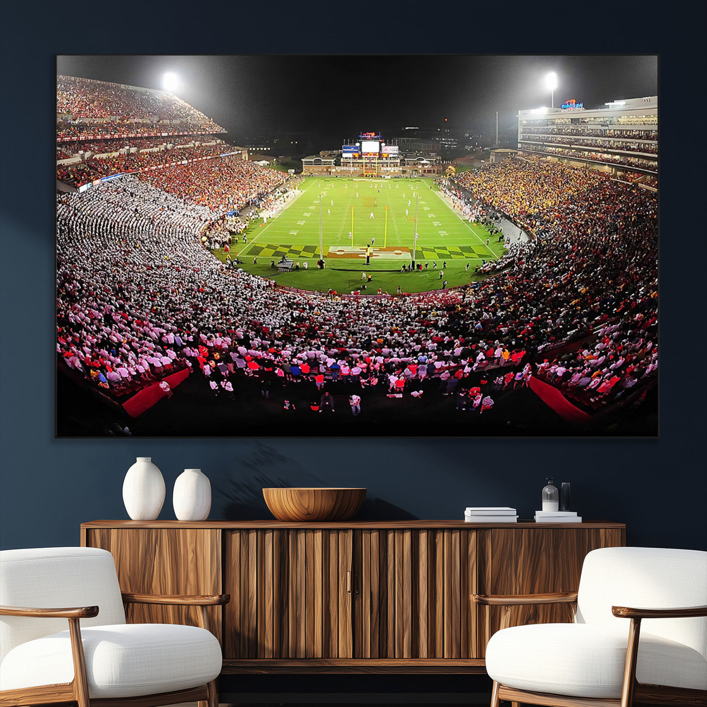 SEG-FC-51X34_Oversize - University of Maryland Terrapins Football Team Print - College Park SECU Stadium Wall Art Canvas