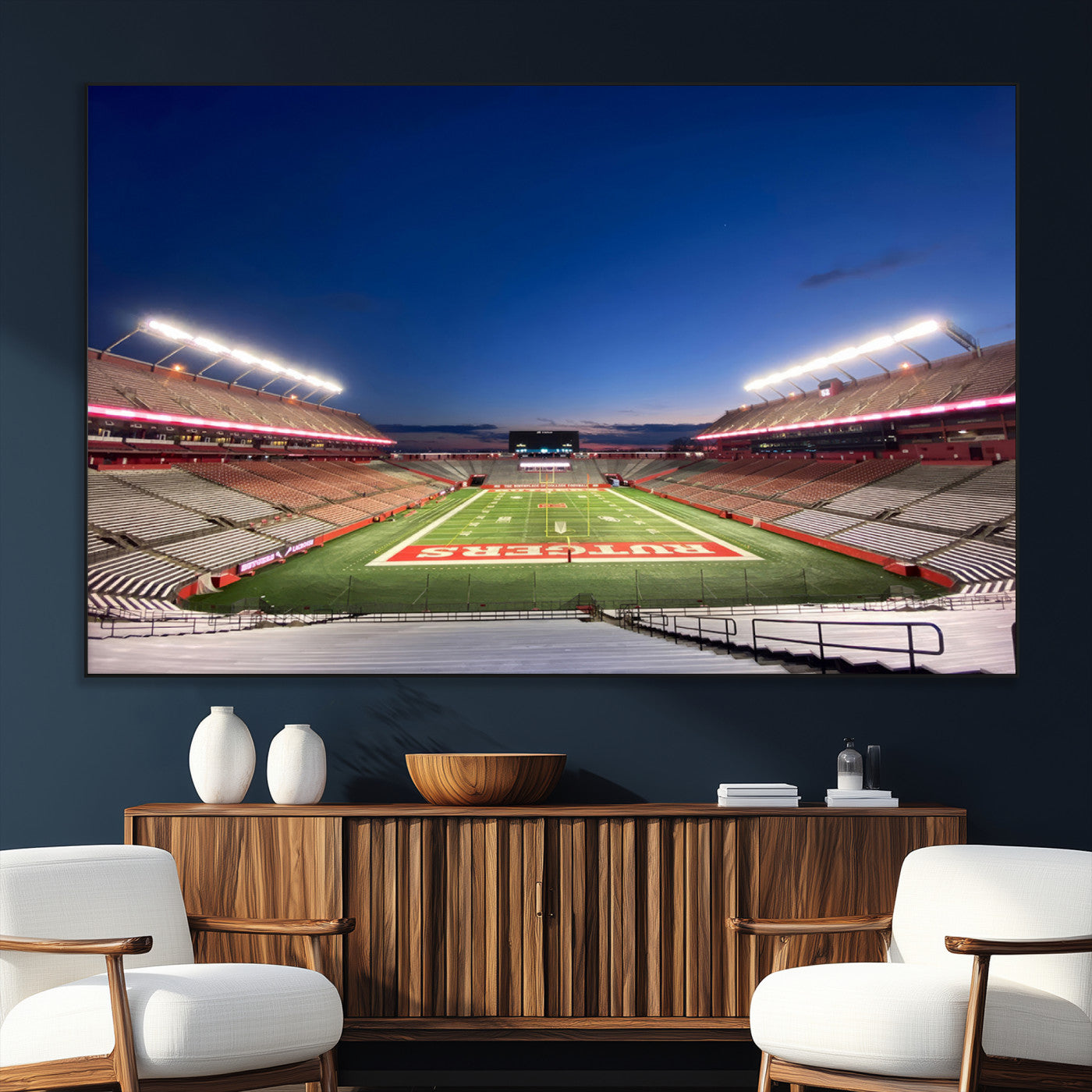 SEG-FC-51X34_Oversize - Rutgers Scarlet Knights Football Team Print - Piscataway SHI Stadium Wall Art Canvas Print