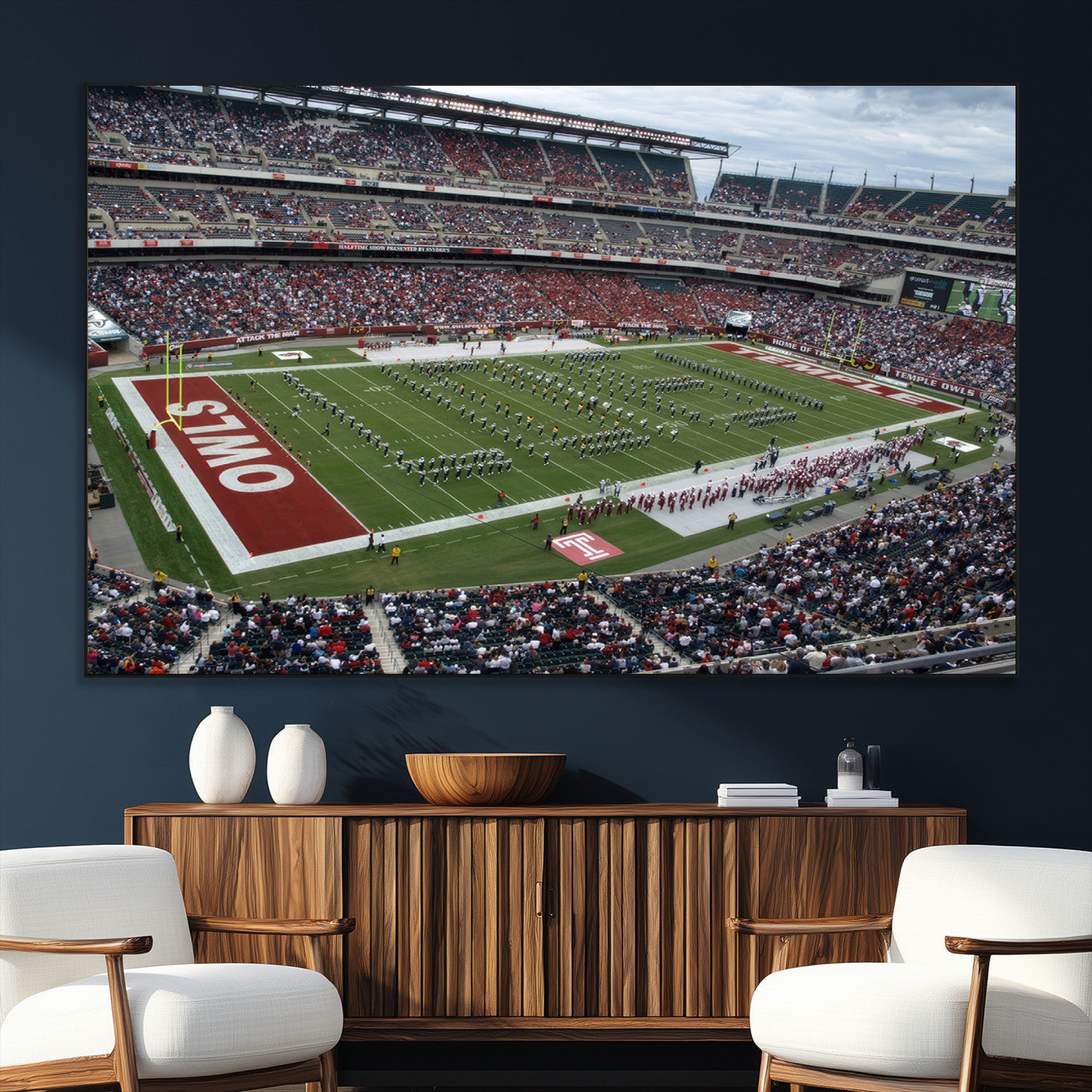 SEG-FC-51X34_Oversize - The Temple University Owls Athletics Team Print - Philadelphia Lincoln Financial Field Stadium Wall