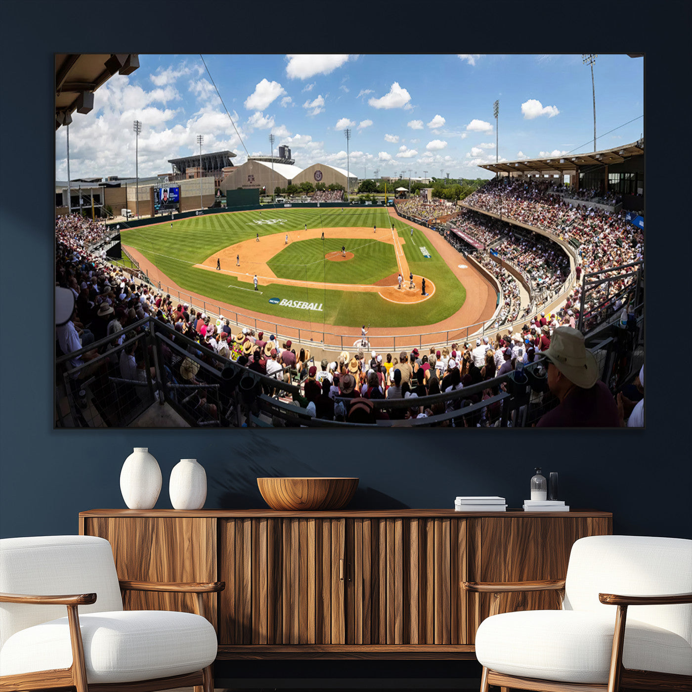 SEG-FC-51X34_Oversize - The Texas A&M University Aggies Athletics Team Print - College Station Kyle Field Wall Art Canvas