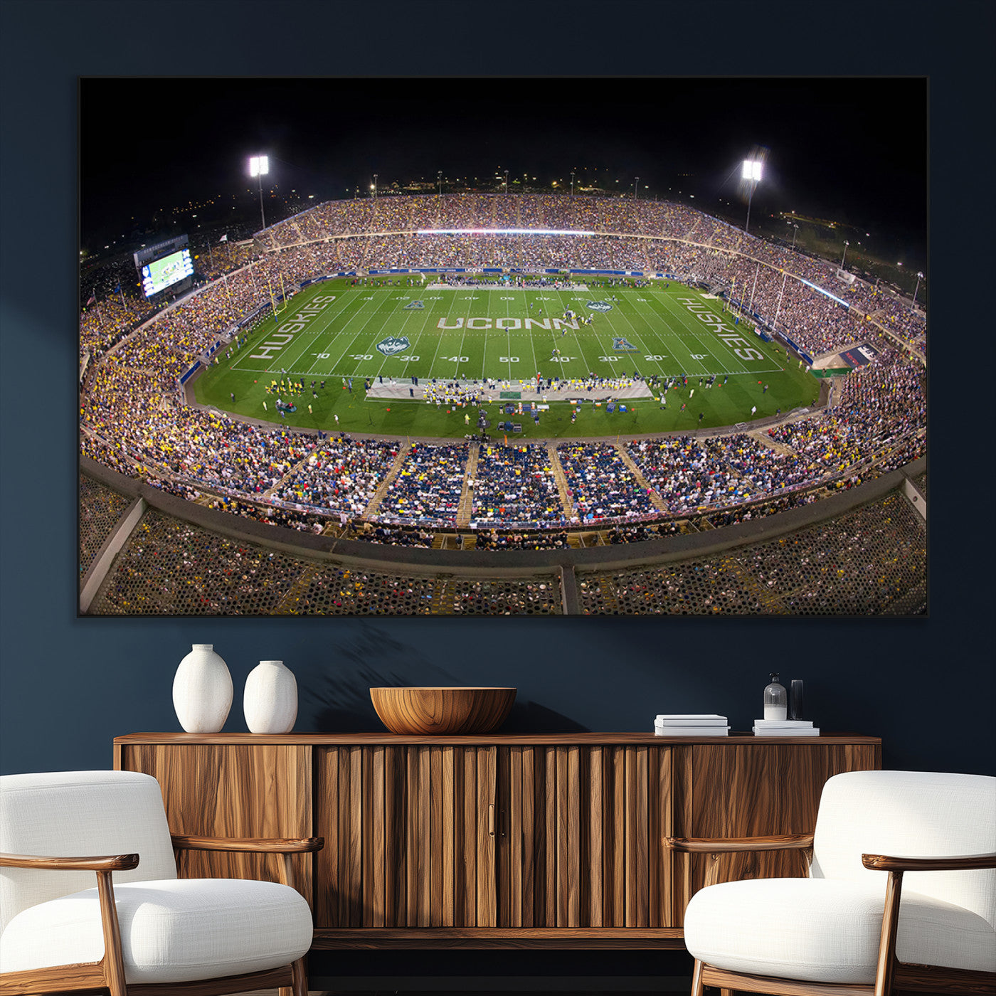 SEG-FC-51X34_Oversize - The University of Connecticut UCONN Huskies Football Team Print - East Hartford Pratt & Whitney