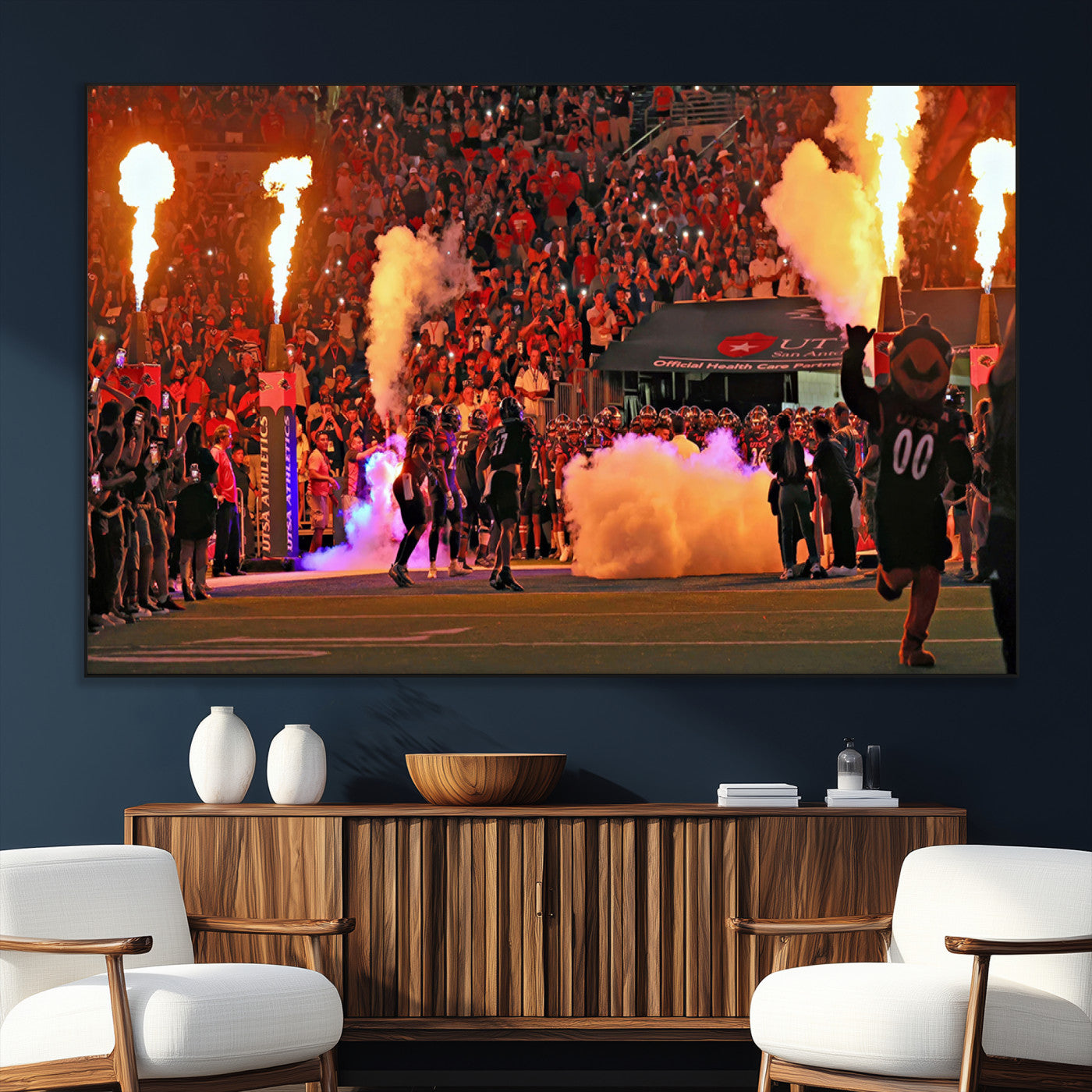 SEG-FC-51X34_Oversize - The University of Texas at San Antonio Roadrunners Football Team Print - San Antonio Alamodome Wall