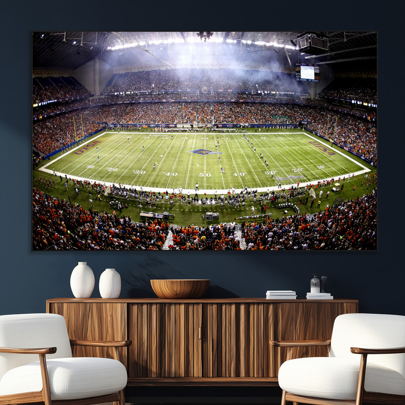 SEG-FC-51X34_Oversize - The University of Texas at San Antonio Roadrunners Football Team Print - San Antonio Alamodome Wall