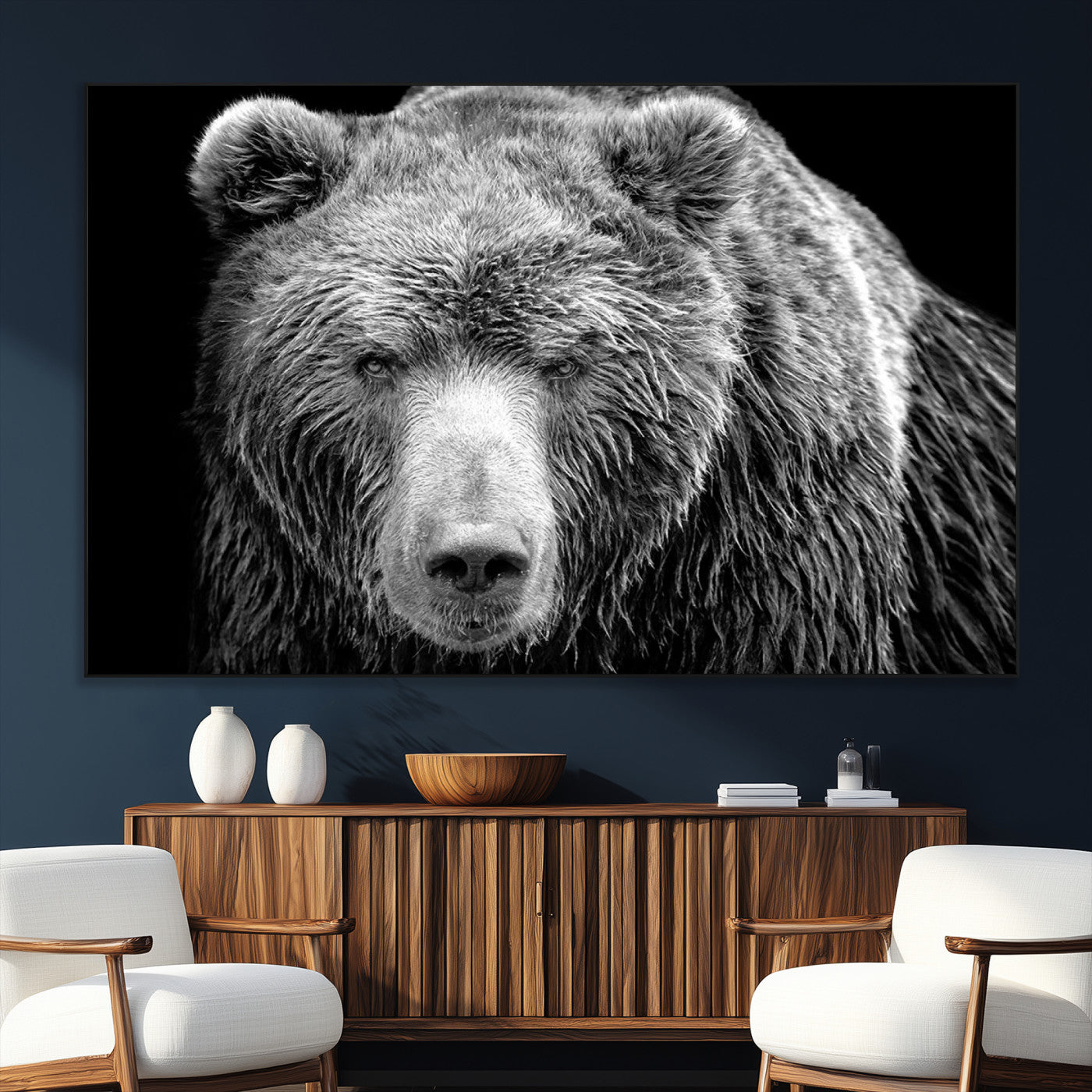 SEG-FC-51X34_Oversize - 399 Grizzly Bear Canvas Print | Ready to Hang Wall Art | Rustic Farmhouse & Cabin Decor | Wildlife