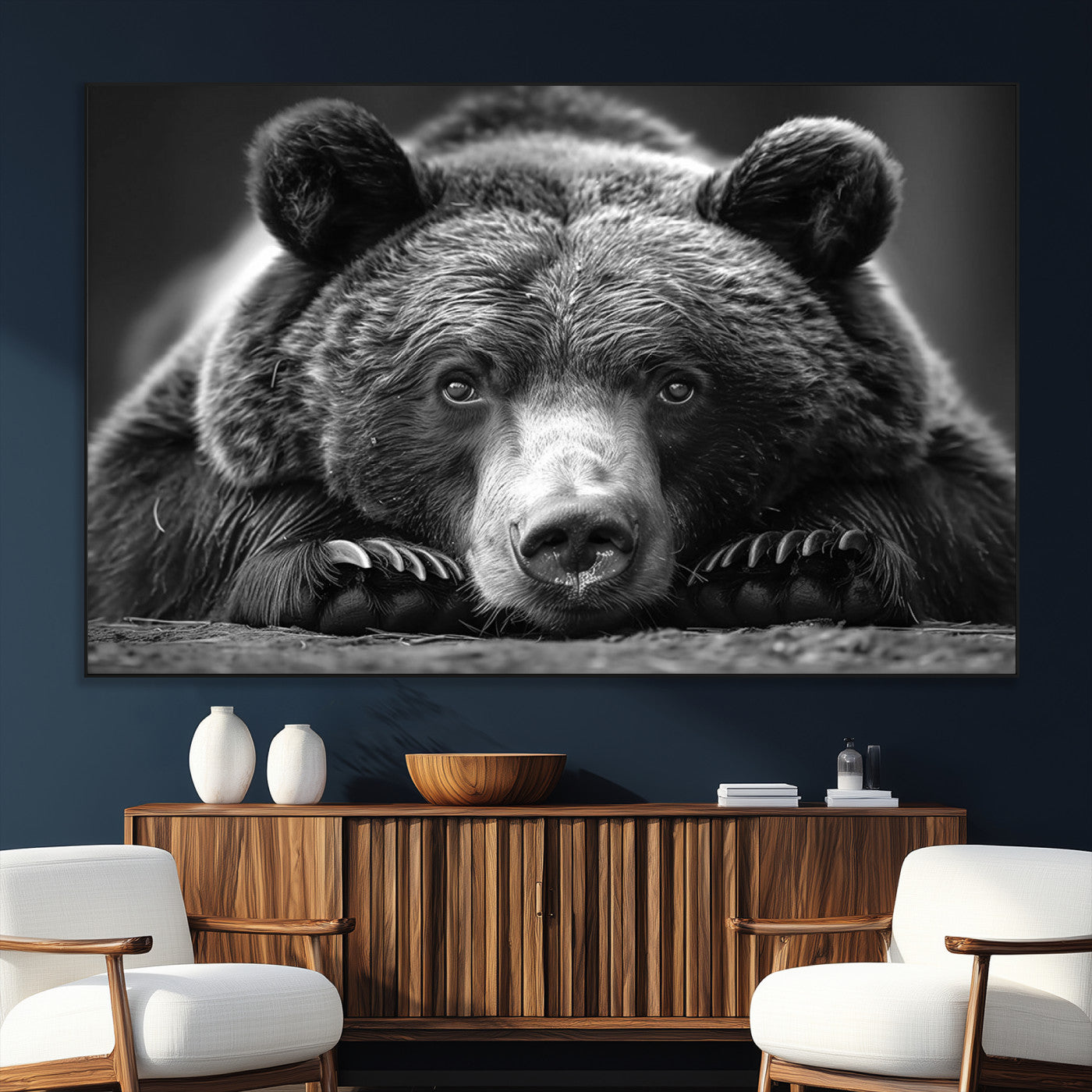 SEG-FC-51X34_Oversize - Resting Grizzly 399 Bear Canvas Print | Ready to Hang Wall Art | Rustic Cabin & Farmhouse Decor |
