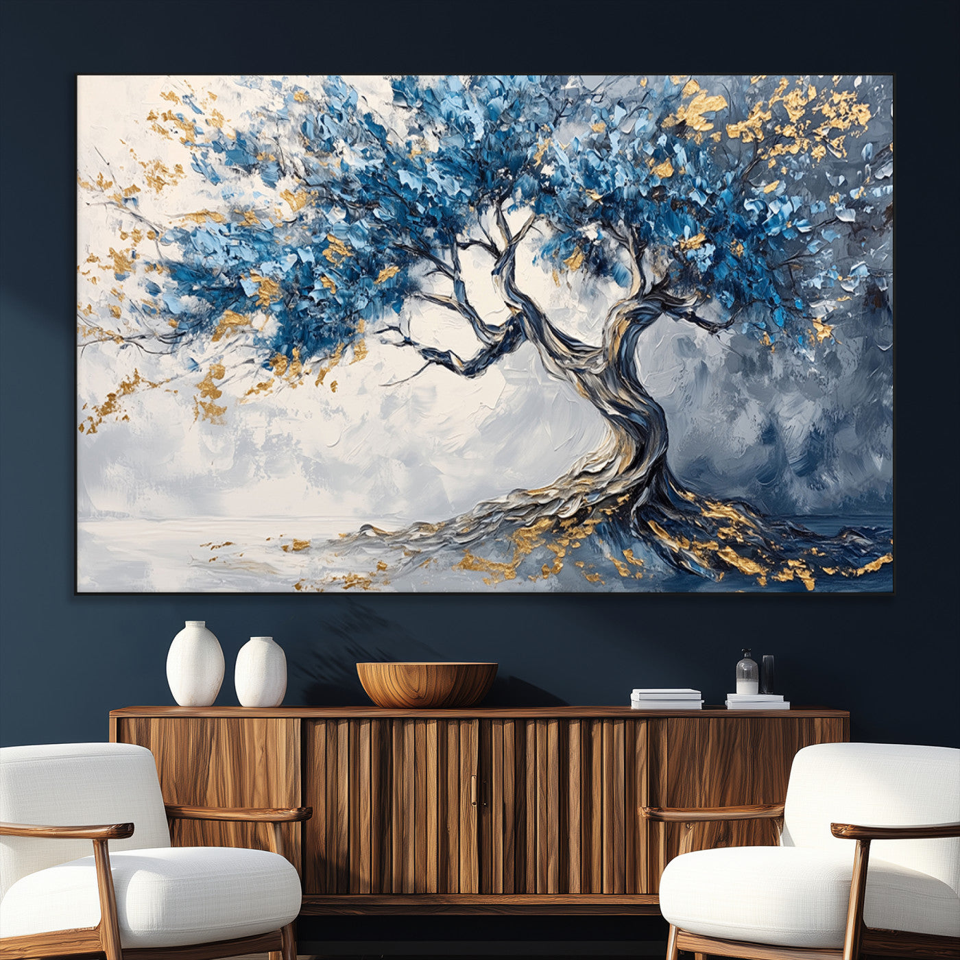 SEG-FC-51X34_Oversize - Abstract Tree Painting Canvas Wall Art | Tree of Life Painting Wall Art Canvas Print