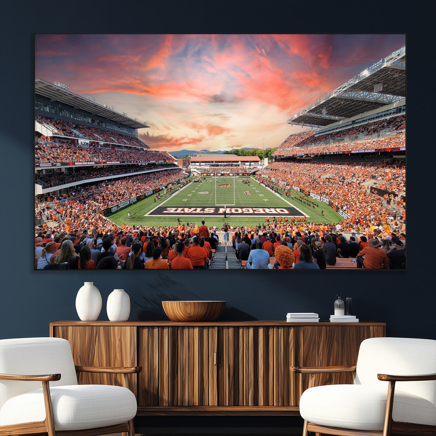 SEG-FC-51X34_Oversize - Oregon State Beavers Football Team Print - Corvallis Reser Stadium Wall Art Canvas Print