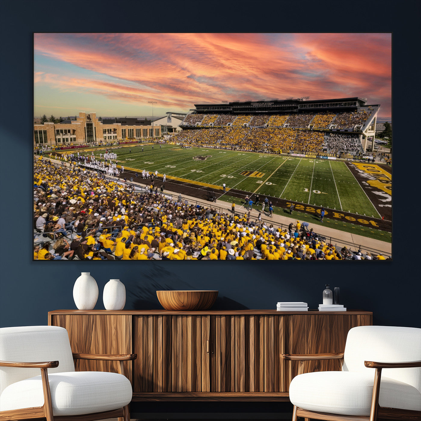 SEG-FC-51X34_Oversize - University of Wyoming Cowboys Football Team Print - Laramie Jonah Field War Memorial Stadium Wall