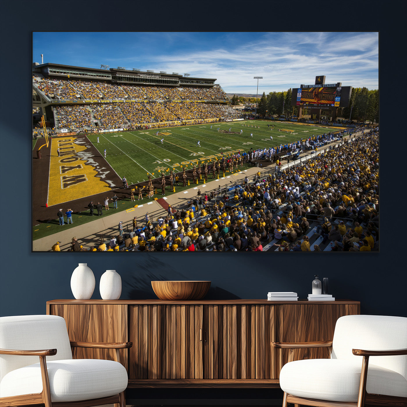 SEG-FC-51X34_Oversize - University of Wyoming Cowboys Football Team Print - Laramie Jonah Field War Memorial Stadium Wall