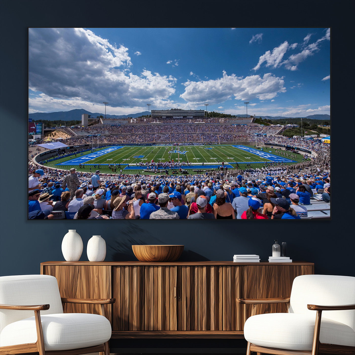 SEG-FC-51X34_Oversize - Air Force Falcons Football Team Print - Colorado Springs Falcon Stadium Wall Art Canvas Print