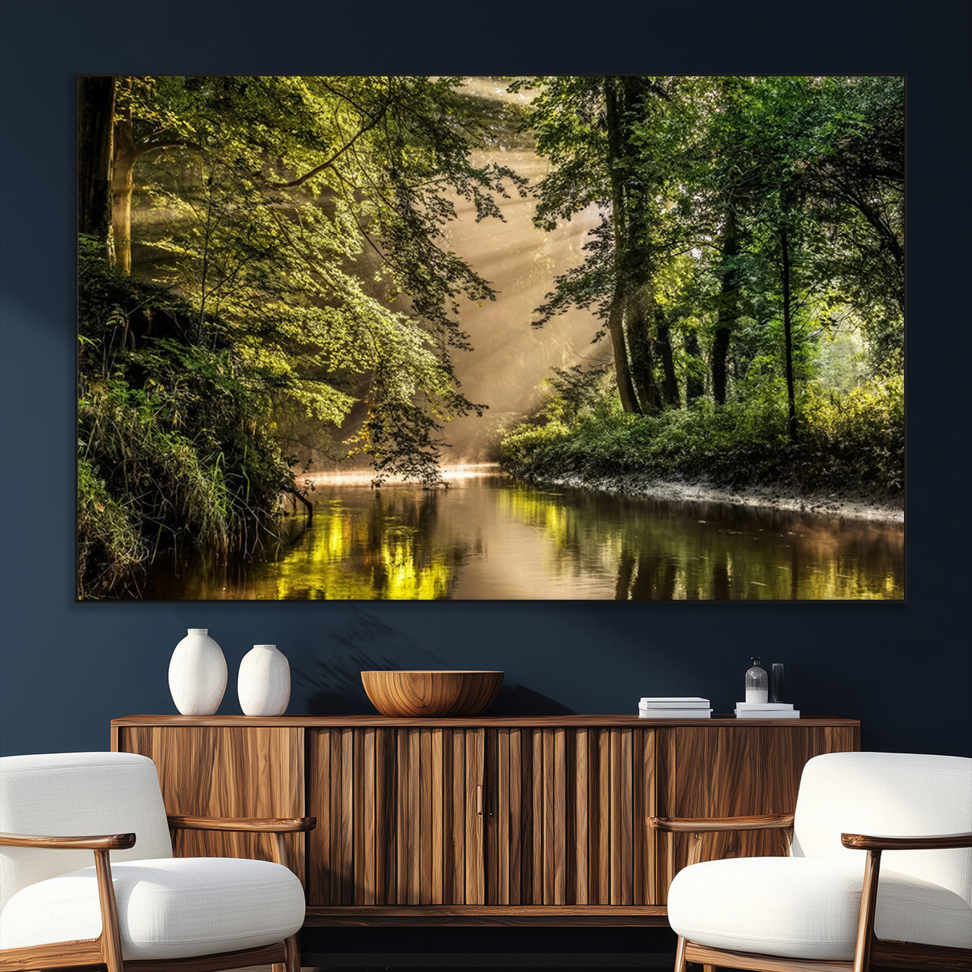 SEG-FC-51X34_Oversize - Forest Wall Art Print | River Landscape Wall Art | Perfect for Farmhouse Wall Decor, Cabin Wall Art