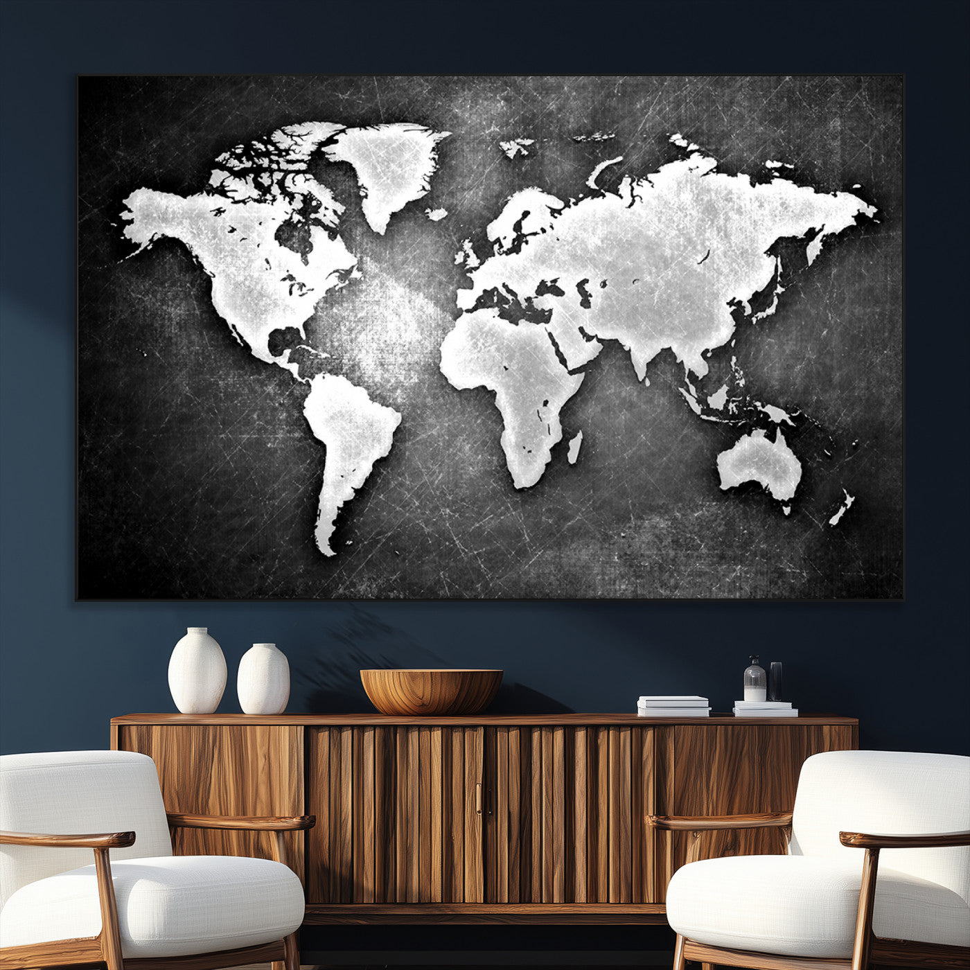 SEG-FC-51X34_Oversize - World Map Wall Art Canvas Print – Framed Wall Art for Anniversary Gift or Home Adventure Decor