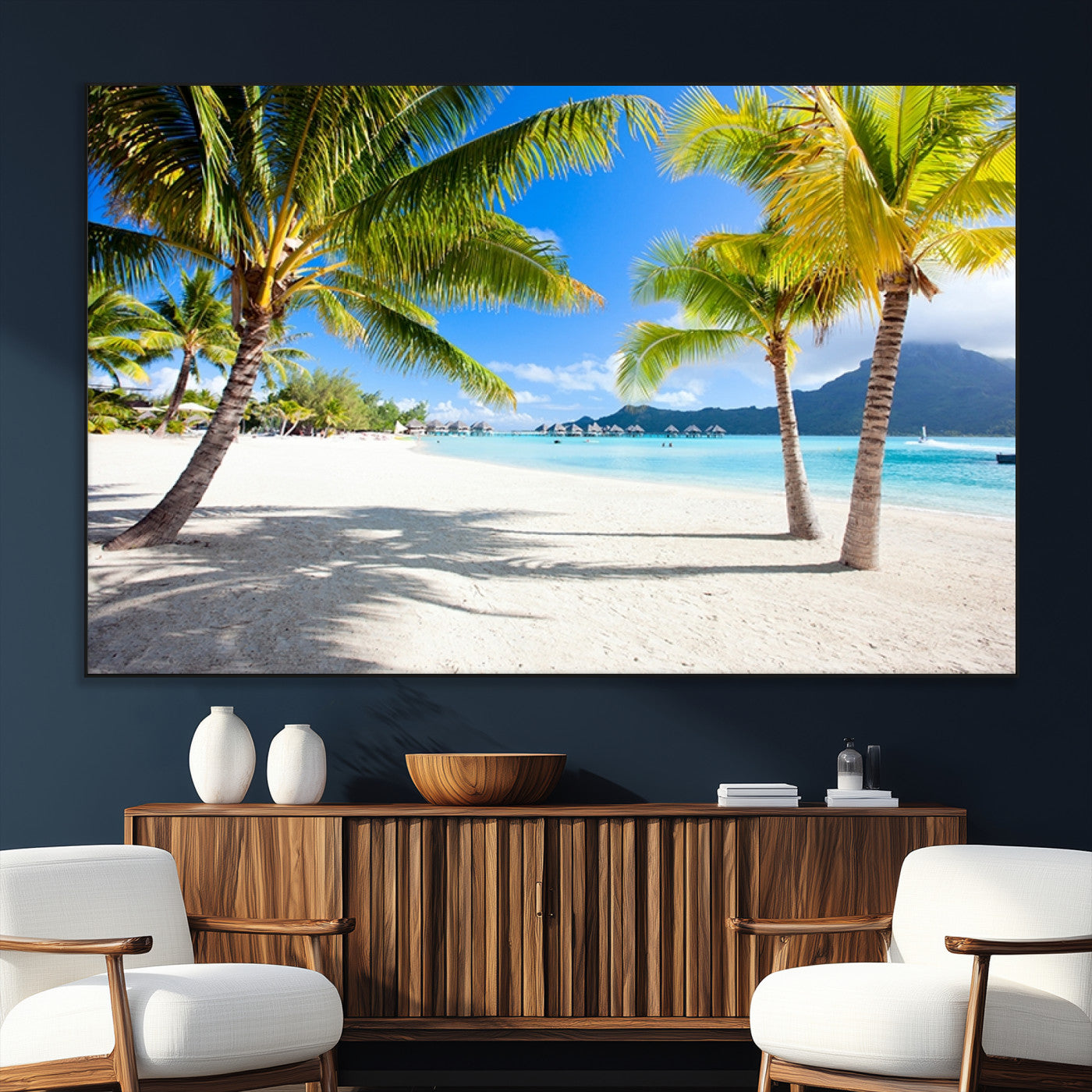 SEG-FC-51X34_Oversize - Blue Beach and Sea Wall Art Canvas Print