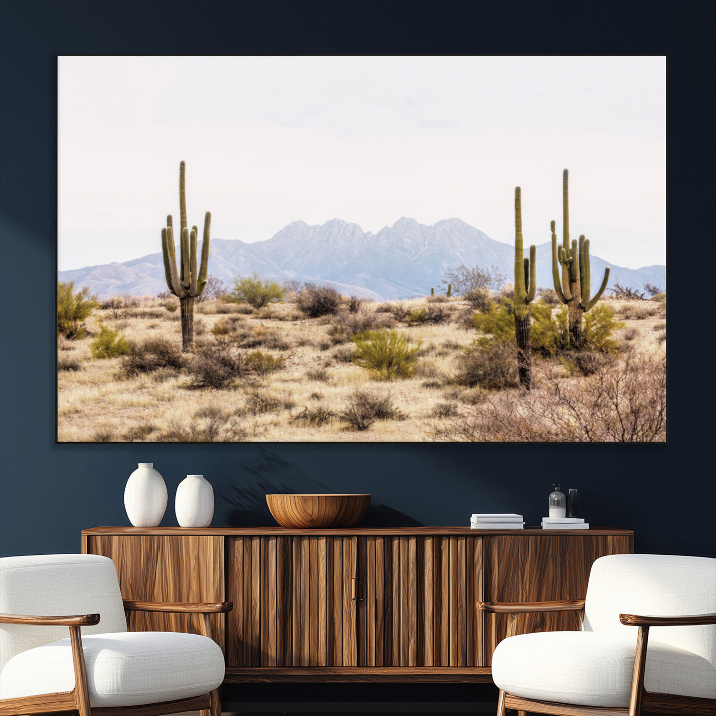 SEG-FC-51X34_Oversize - Arizona Desert Wall Art Print | Arizona Desert Canvas Print with Saguaro Cacti | Southwestern