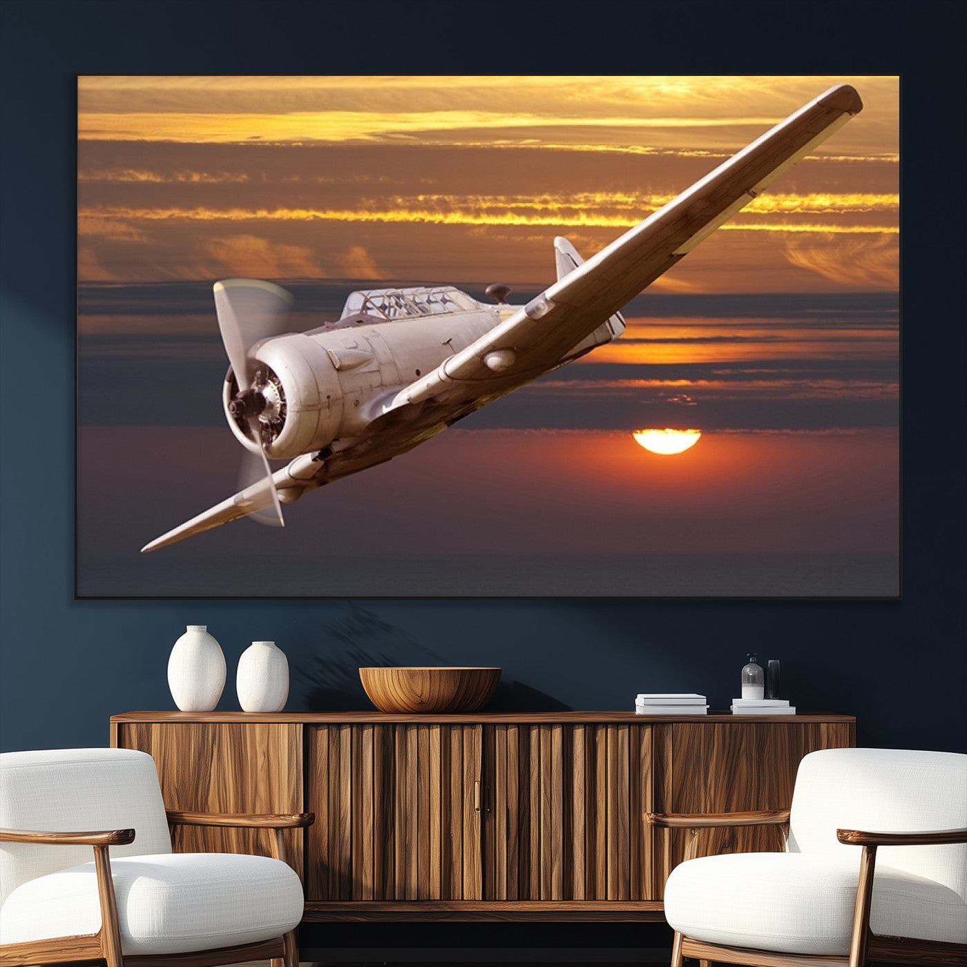 SEG-FC-51X34_Oversize - Old War Plane Wall Art Canvas Print
