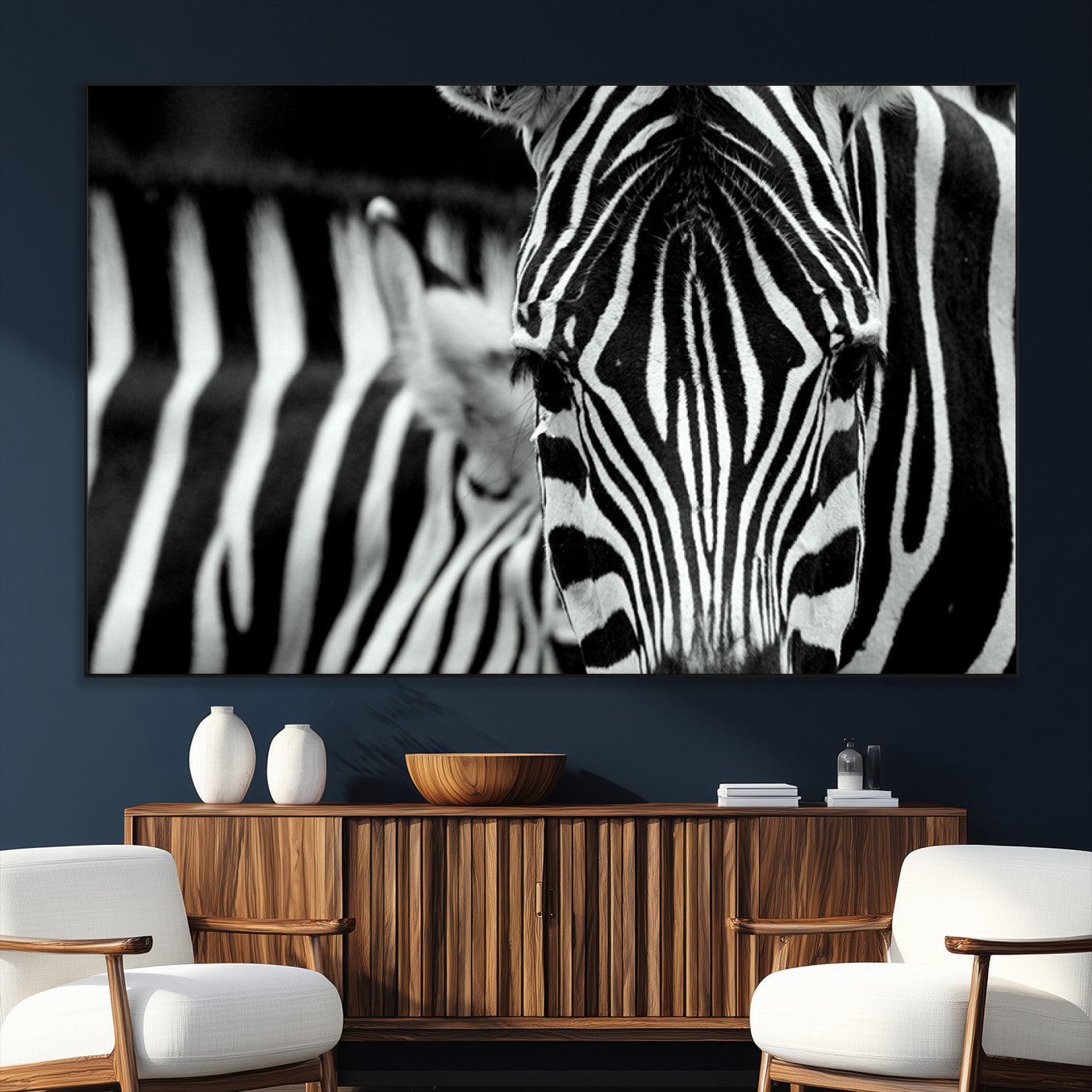 SEG-FC-51X34_Oversize - Large Wall Art Close Taken Zebra Canvas Print