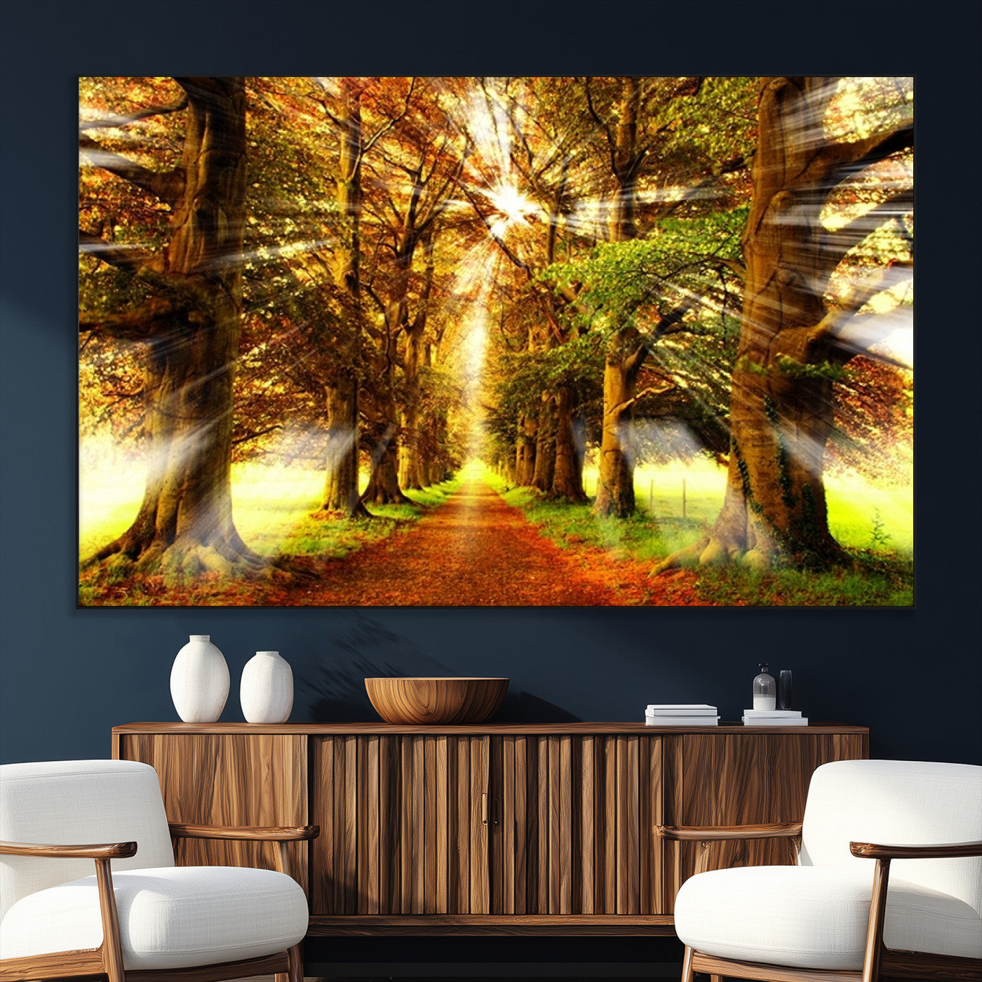 50243-SEG-FC-51X34_Oversize_Oversize-Sunshine in Forest and Trees Wall Art Canvas Print