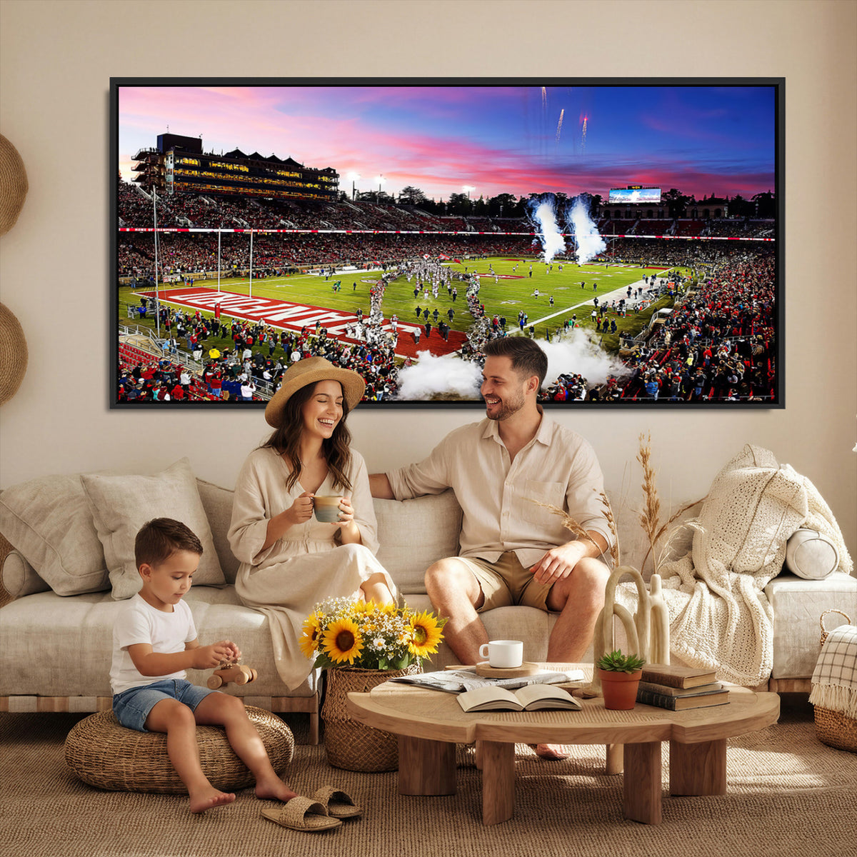 25557-PAN-FL-20X10 - Stanford University Cardinal Football Team Print - Stanford Stadium Wall Art Canvas Print