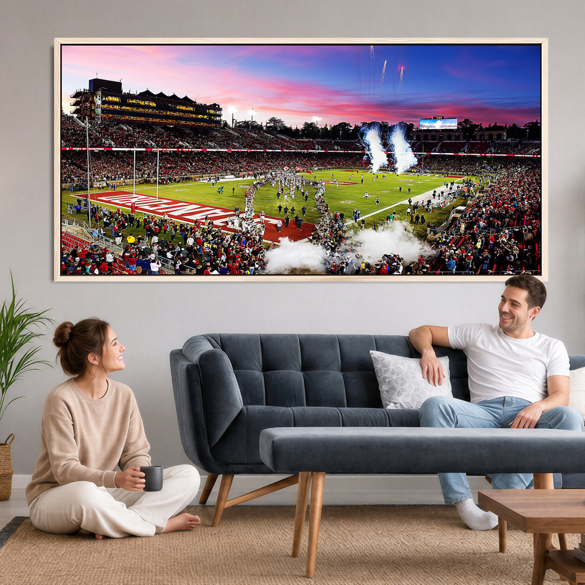 25557-PAN-FL-20X10 - Stanford University Cardinal Football Team Print - Stanford Stadium Wall Art Canvas Print