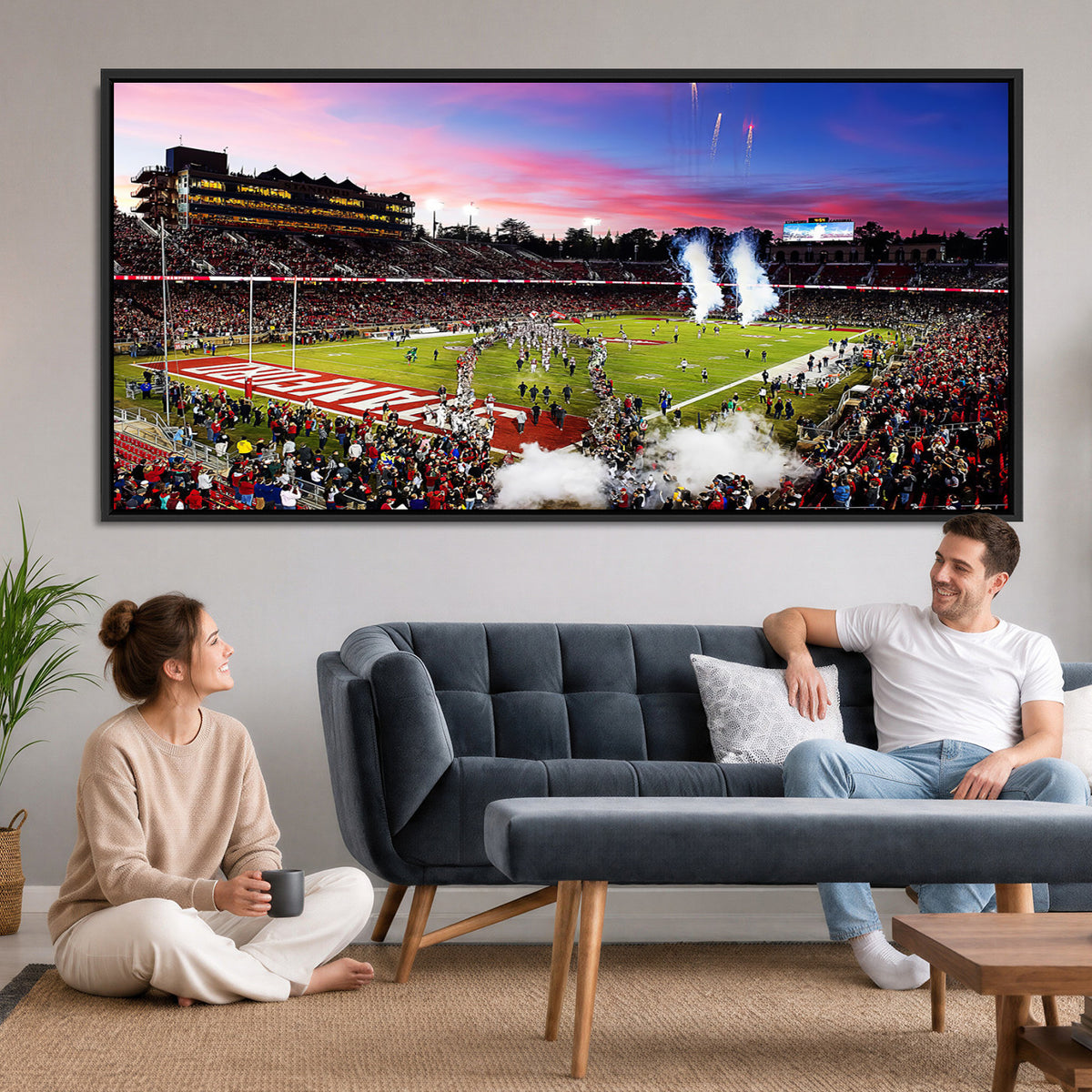 25557-PAN-FL-20X10 - Stanford University Cardinal Football Team Print - Stanford Stadium Wall Art Canvas Print