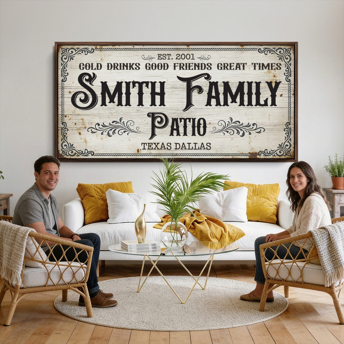 82858529-PAN-FL-20X10 - Custom Bar Sign Wall Art Canvas Print