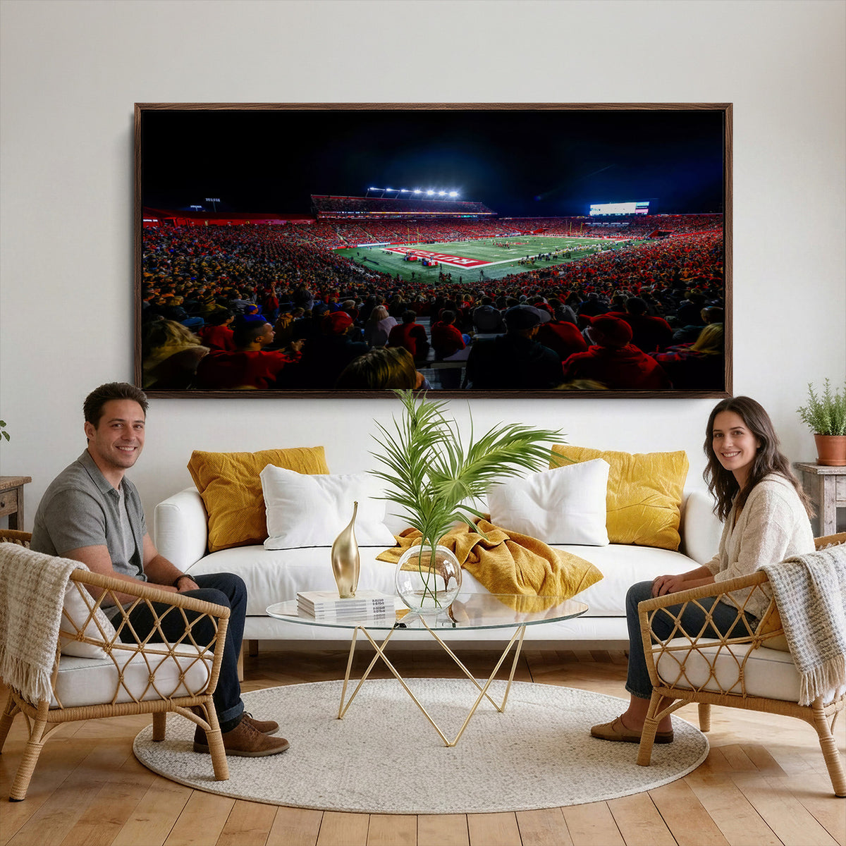 18115-PAN-FL-20X10 - Rutgers Scarlet Knights Football Team Print - SHI Stadium, Piscataway Wall Art Canvas Print
