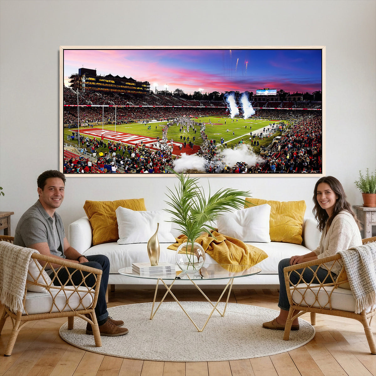 25557-PAN-FL-20X10 - Stanford University Cardinal Football Team Print - Stanford Stadium Wall Art Canvas Print