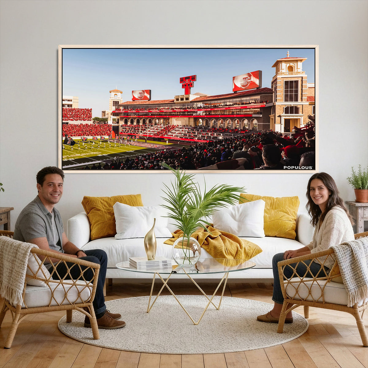 89744-PAN-FL-20X10 - Jones AT&T Stadium Texas Tech Red Raiders Wall Art | Large Att Stadium Canvas Print | College
