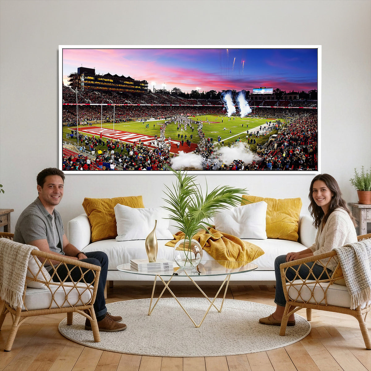 25557-PAN-FL-20X10 - Stanford University Cardinal Football Team Print - Stanford Stadium Wall Art Canvas Print