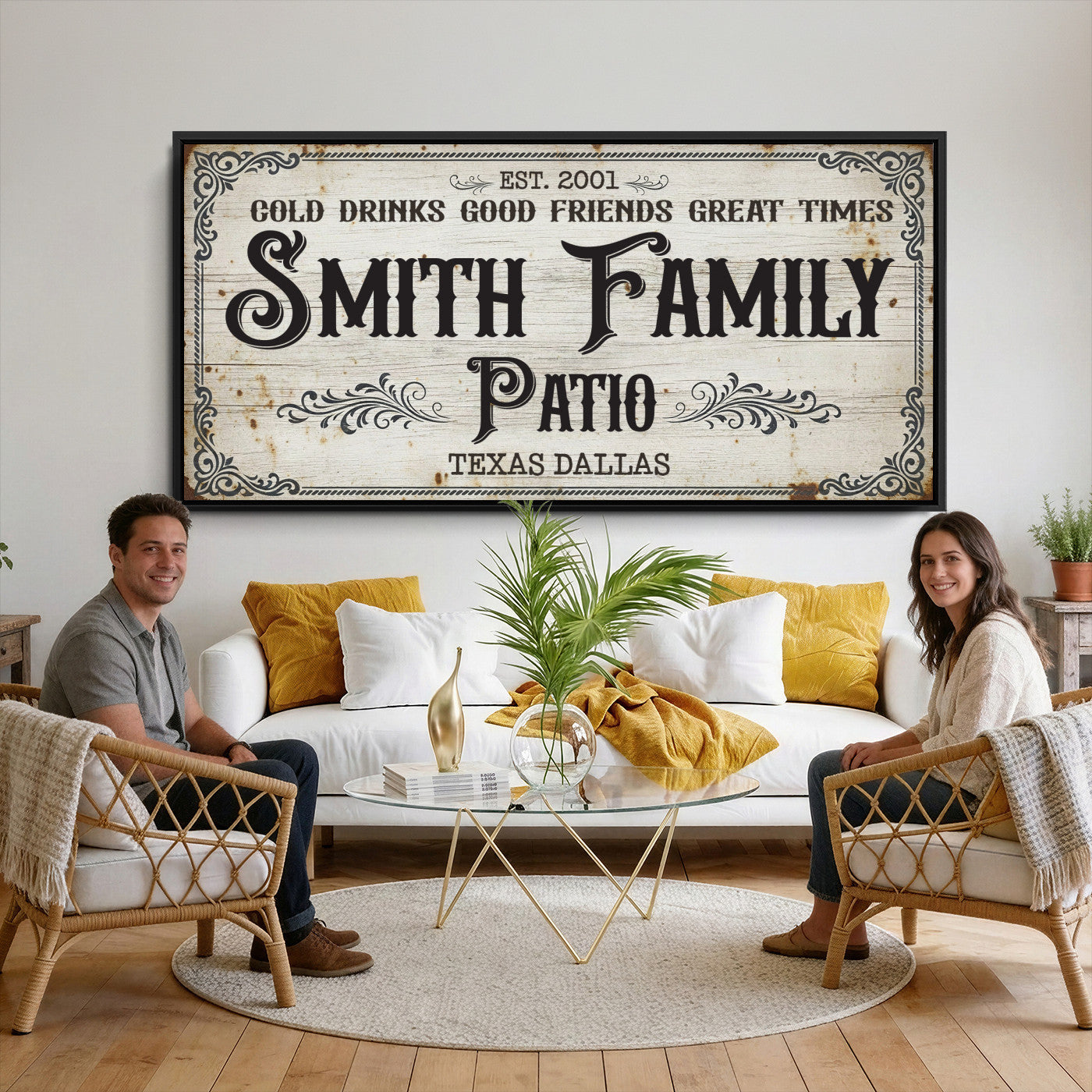 82858529-PAN-FL-20X10 - Custom Bar Sign Wall Art Canvas Print