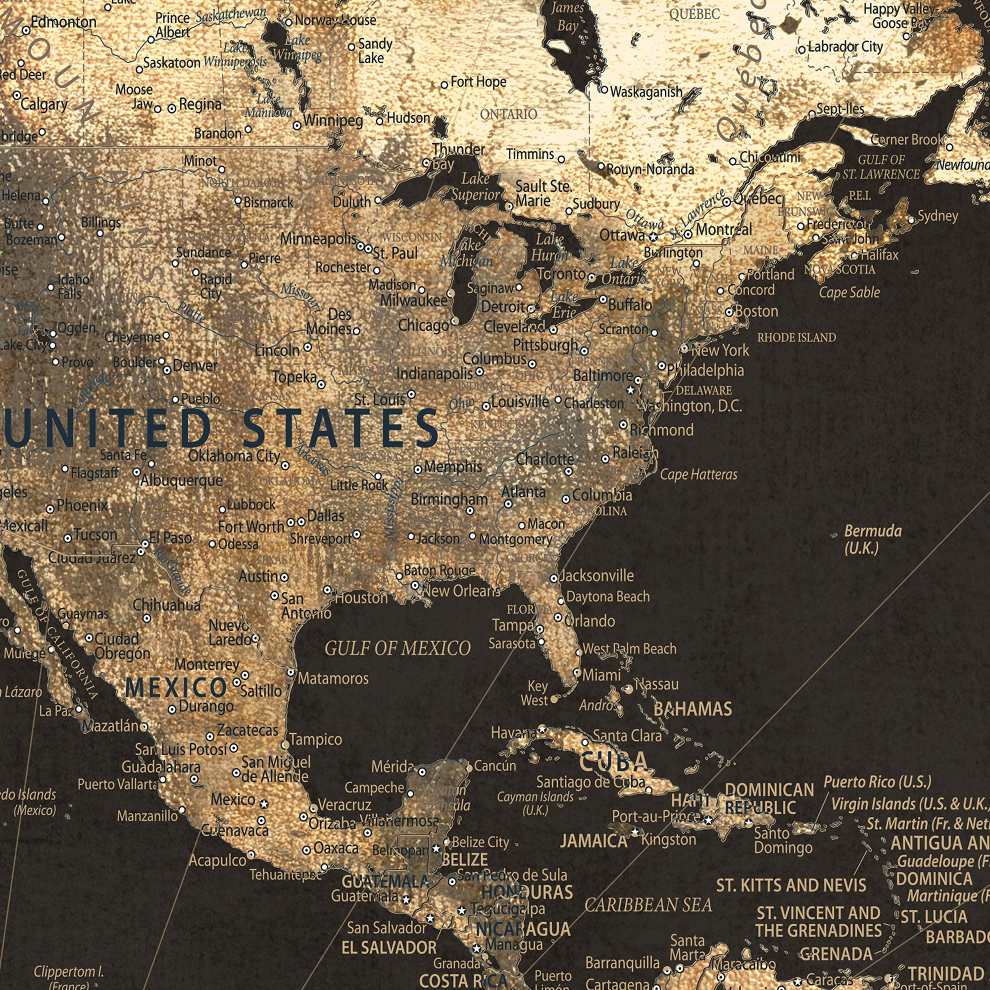 80238567-MGV-CV-36X24-Personalized Push Pin World Map Canvas – Custom Framed Travel Tracker Wall Art