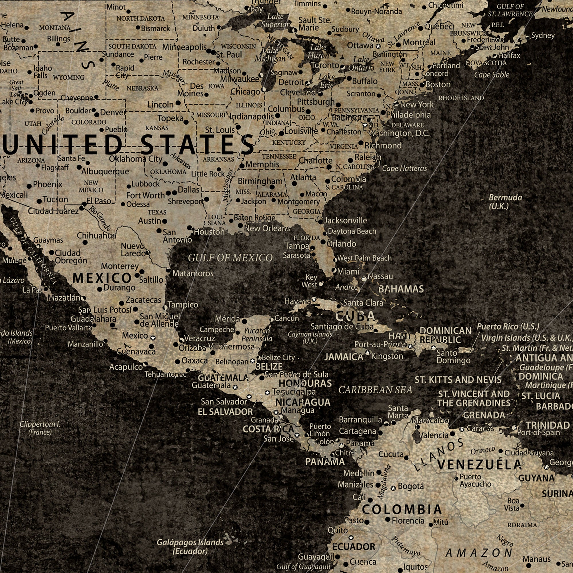 26348249-MGV-CV-36X24-Personalized Push Pin World Map Canvas – Custom Framed Travel Tracker Wall Art, Large Adventure Map with Pins for Home, Office