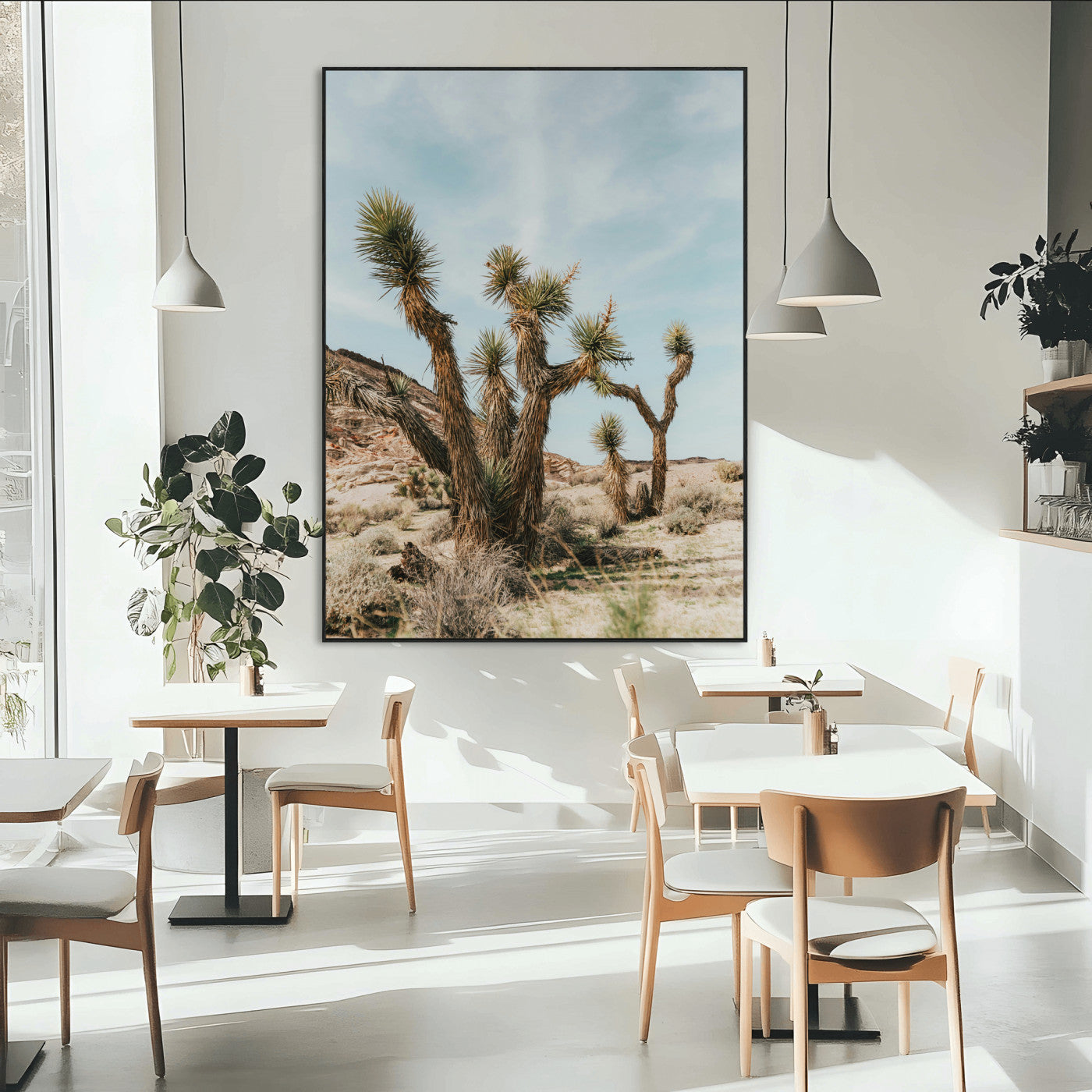 SEG-FC-51X34_Oversize - Joshua Tree Desert Canvas Print – Southwestern Boho Landscape Wall Art, Rustic Nature Scene for