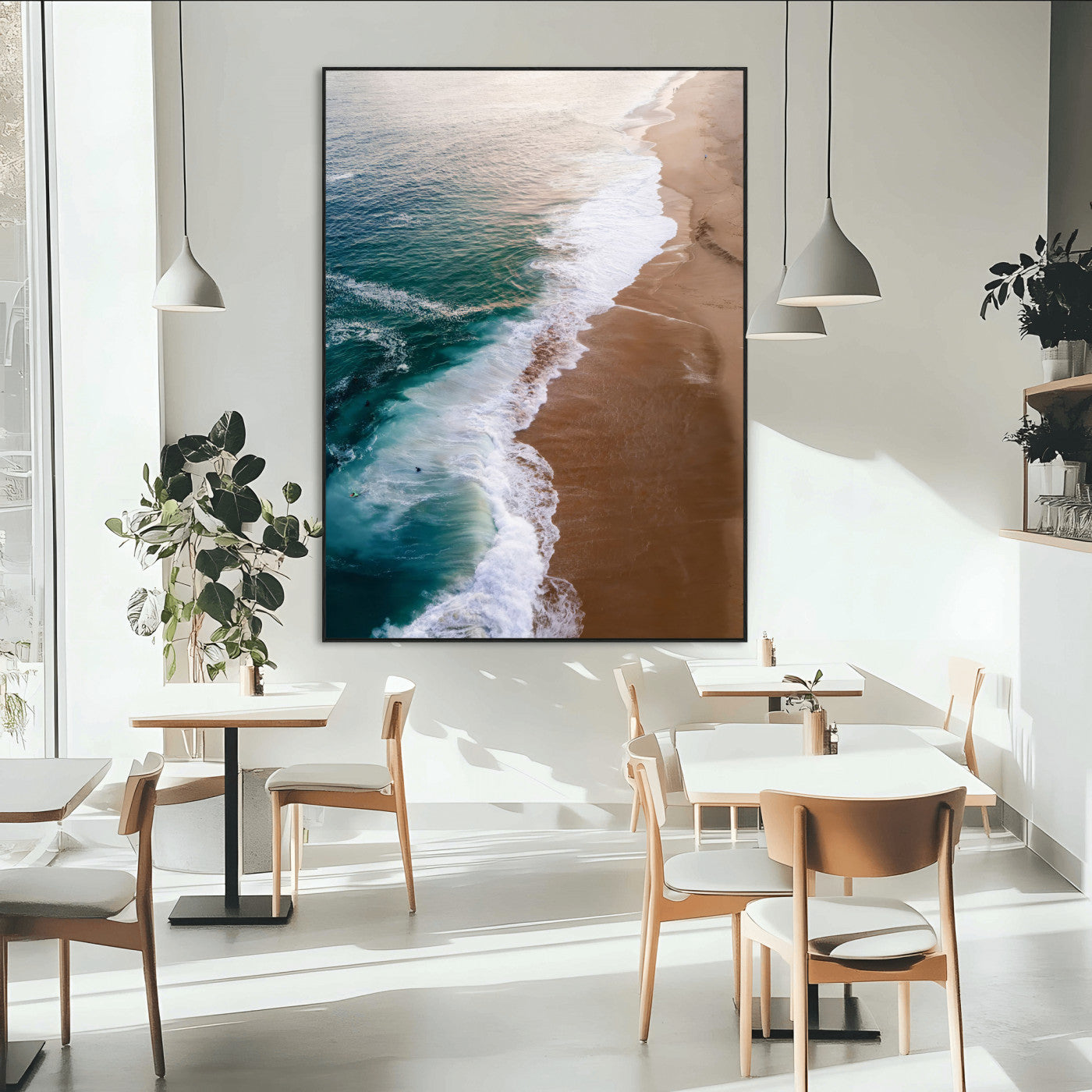 SEG-FC-51X34_Oversize - Serene Ocean Waves Beach Wall Art – Coastal Nature Canvas Print, Wrapped Canvas for Relaxing Decor in Living Room, Bedroom, Office