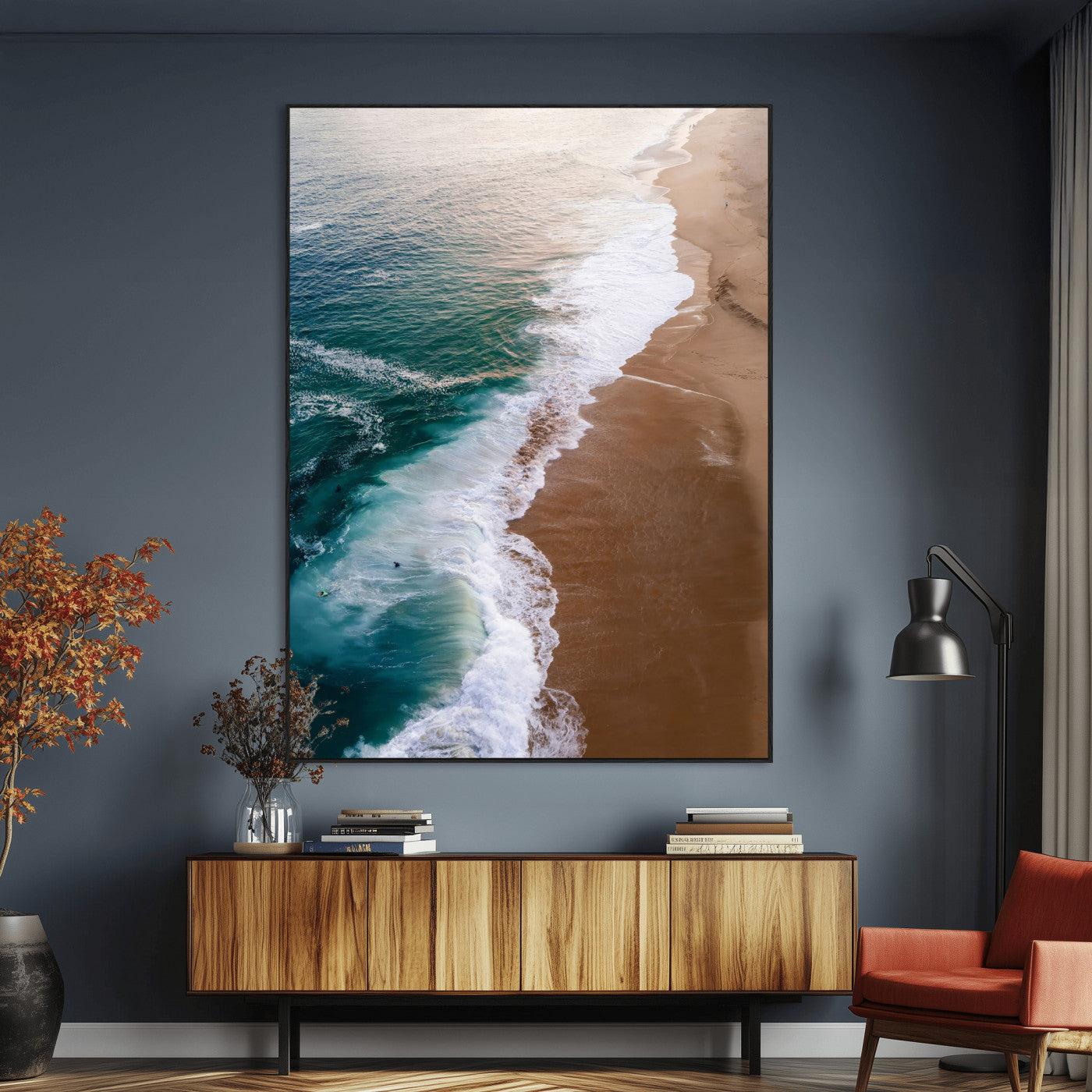SEG-FC-51X34_Oversize - Serene Ocean Waves Beach Wall Art – Coastal Nature Canvas Print, Wrapped Canvas for Relaxing Decor in Living Room, Bedroom, Office