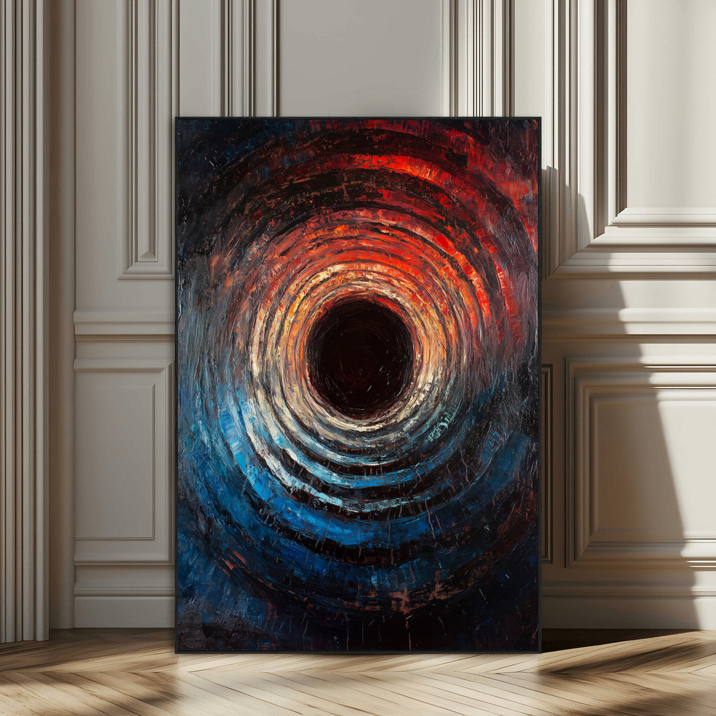 SEG-FC-51X34_Oversize - Wood Vortex Wall Art Canvas Print, Framed Abstract Swirl Art Picture Print, Wood Tree Texture Perfect Modern Decor Artwork
