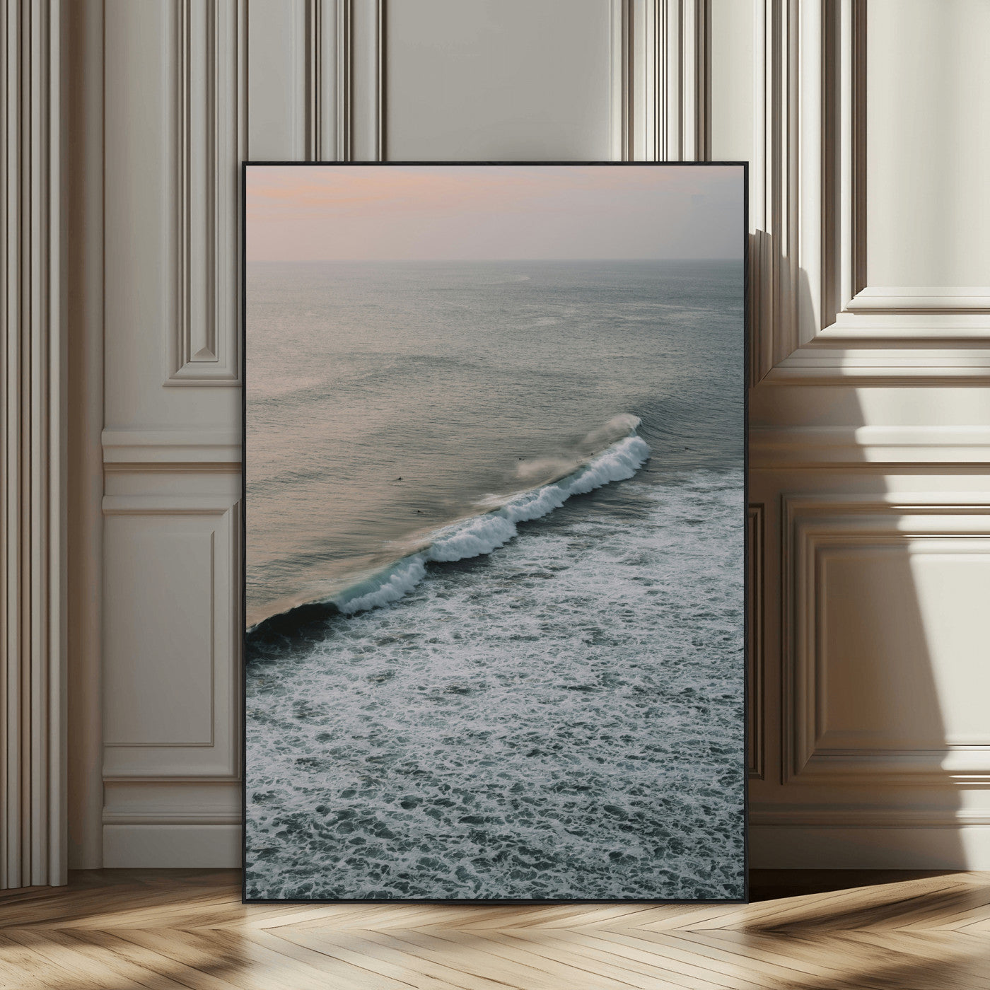 SEG-FC-51X34_Oversize - Ocean Waves Wall Art Canvas Print, Framed Coastal Serenity Art Picture Print, Relaxing Ocean Perfect Modern Coastal Decor Artwork